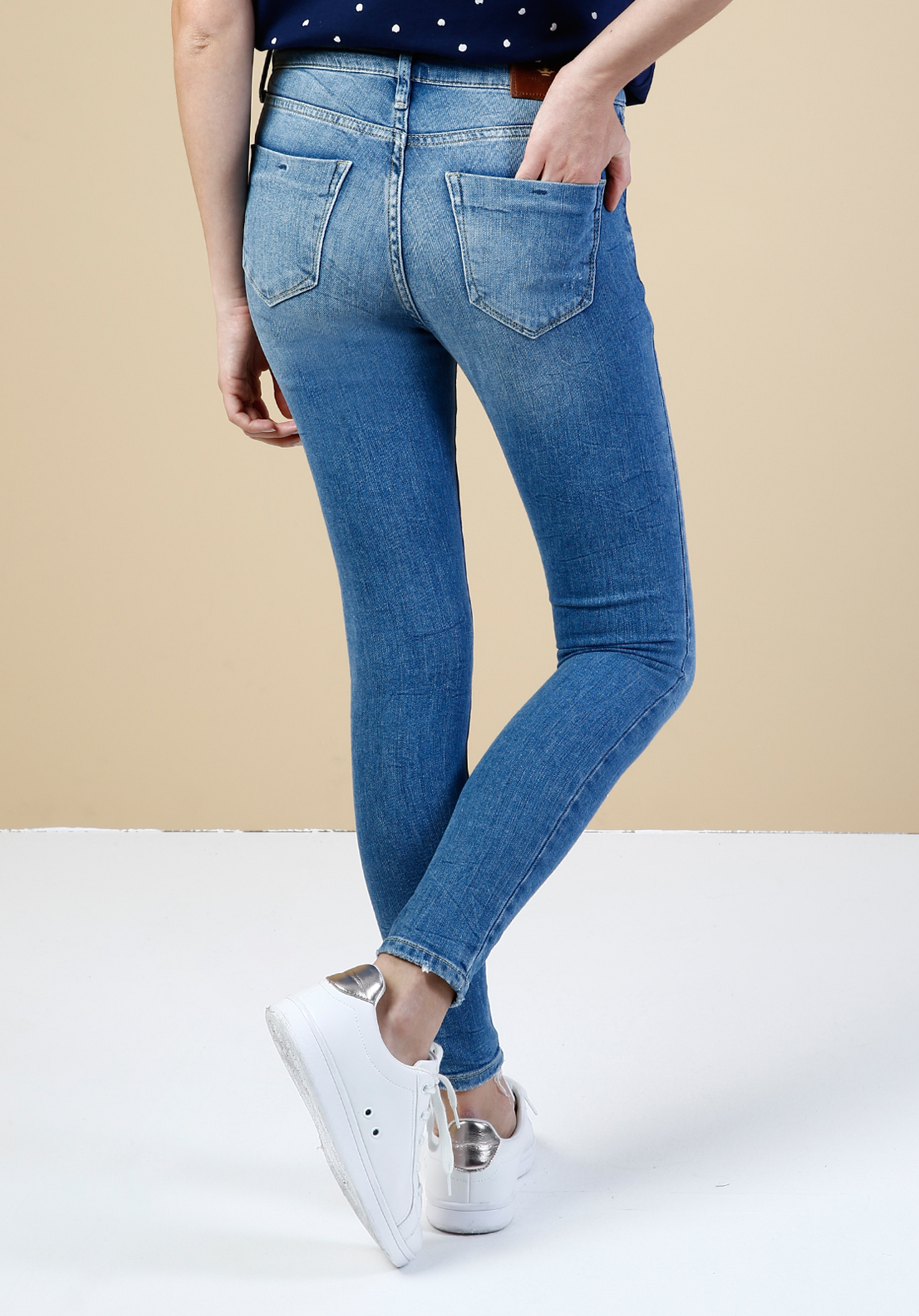 Afișați detalii pentru Pantaloni De Dama Albastru Super Slim Fit 759 LARA