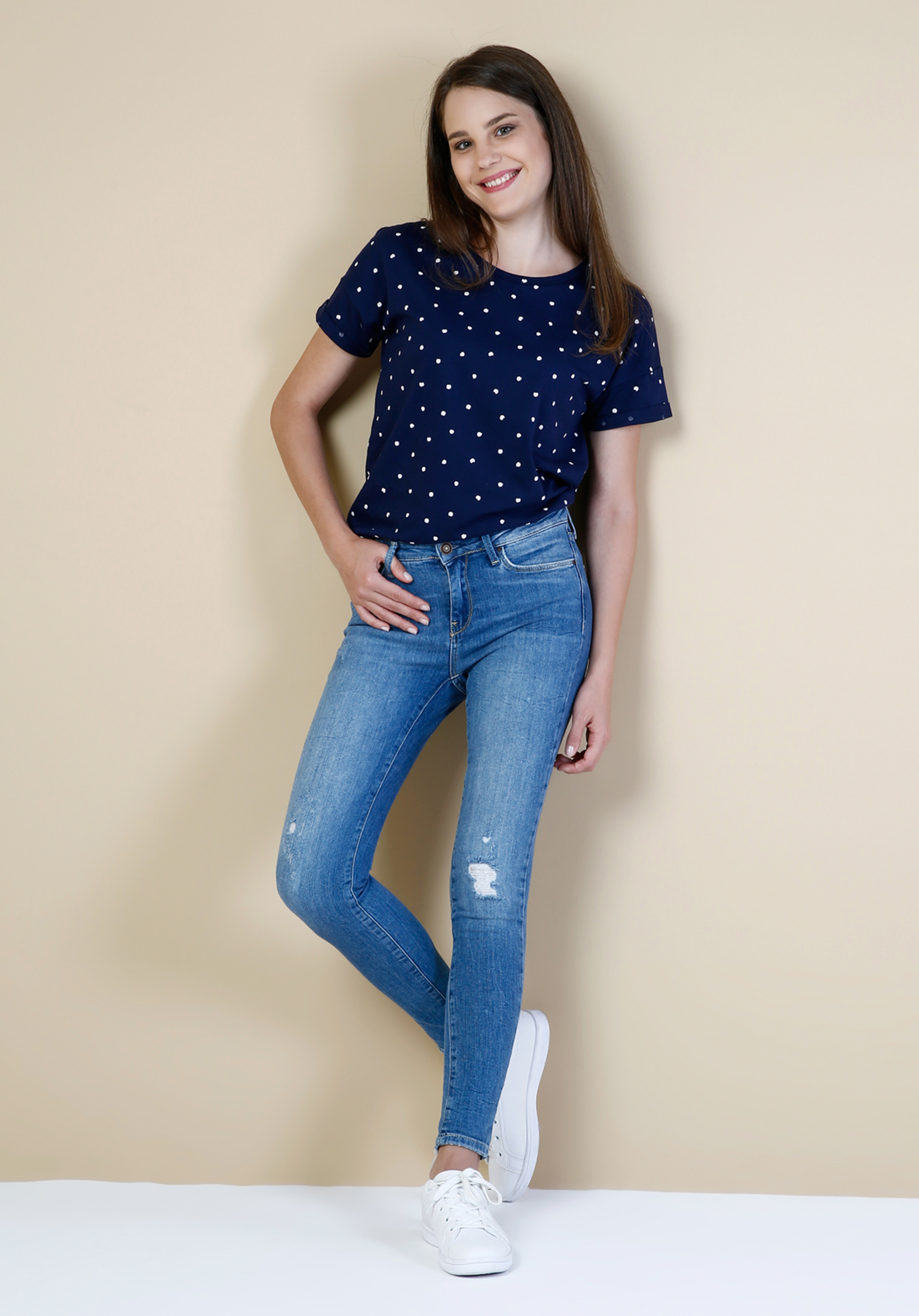 Afișați detalii pentru Pantaloni De Dama Albastru Super Slim Fit 759 LARA