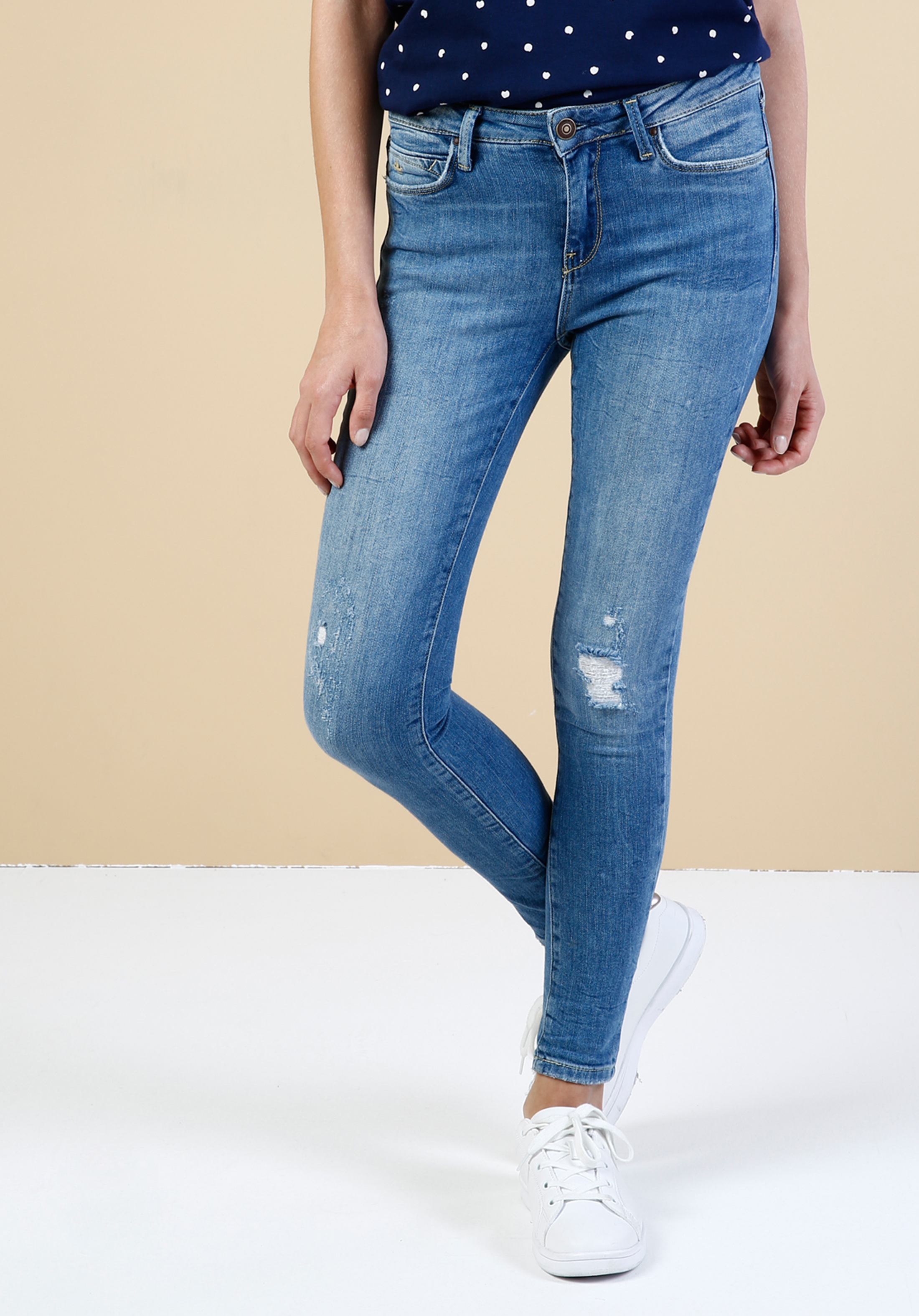 Afișați detalii pentru Pantaloni De Dama Albastru Super Slim Fit 759 LARA