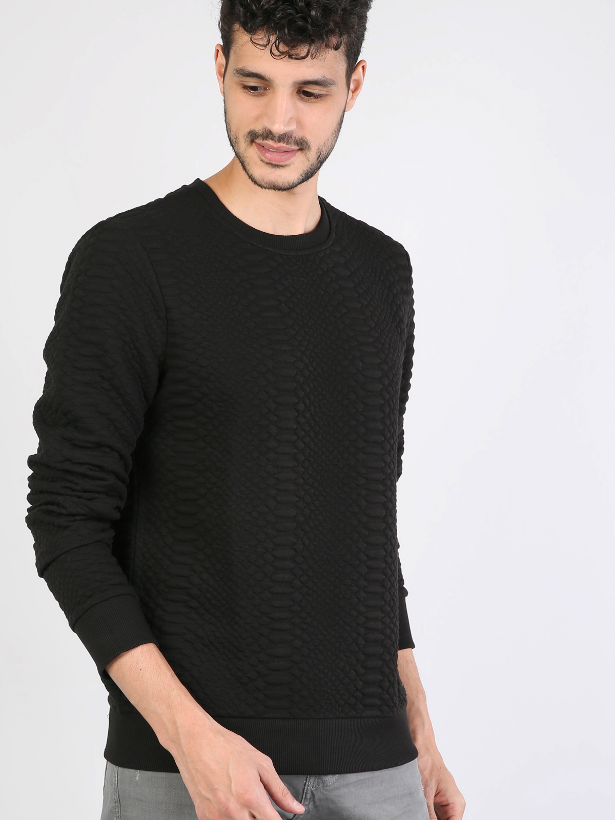 Afișați detalii pentru Hanorac / Bluza De Barbati Negru Regular Fit  Cl1045426