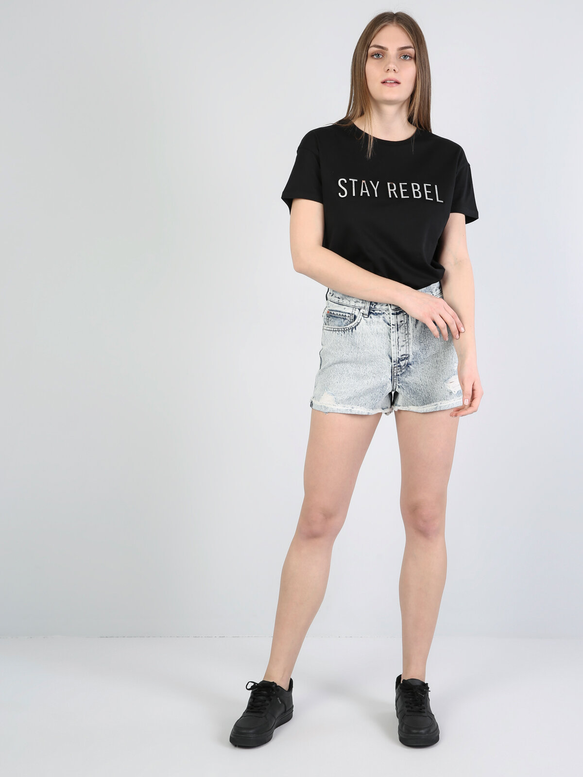 Afișați detalii pentru Short / Pantaloni Scurti De Dama Denim Regular Fit  Cl1043977