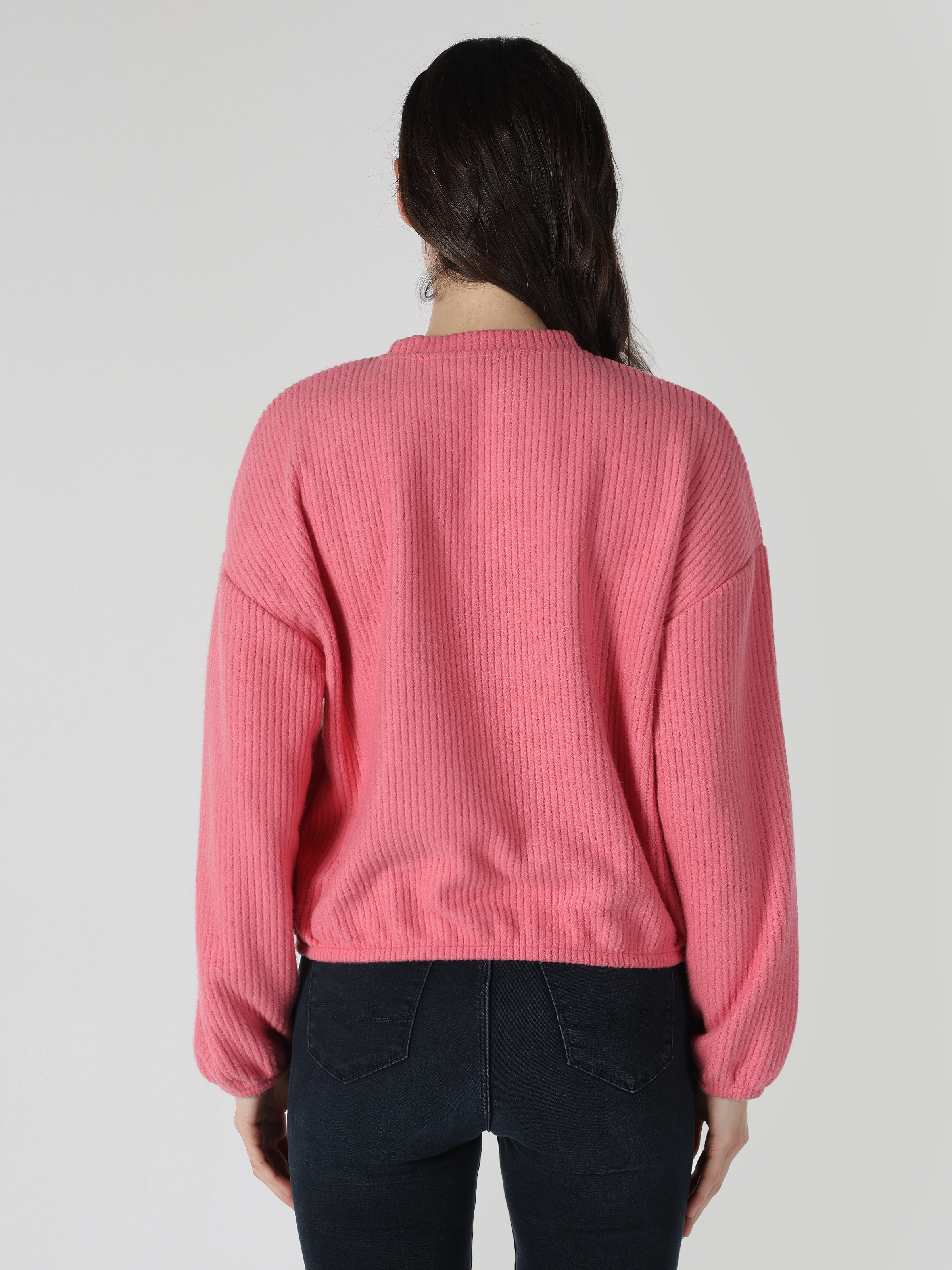 Afișați detalii pentru Tricou Cu Maneca Lunga De Dama Roz Regular Fit 