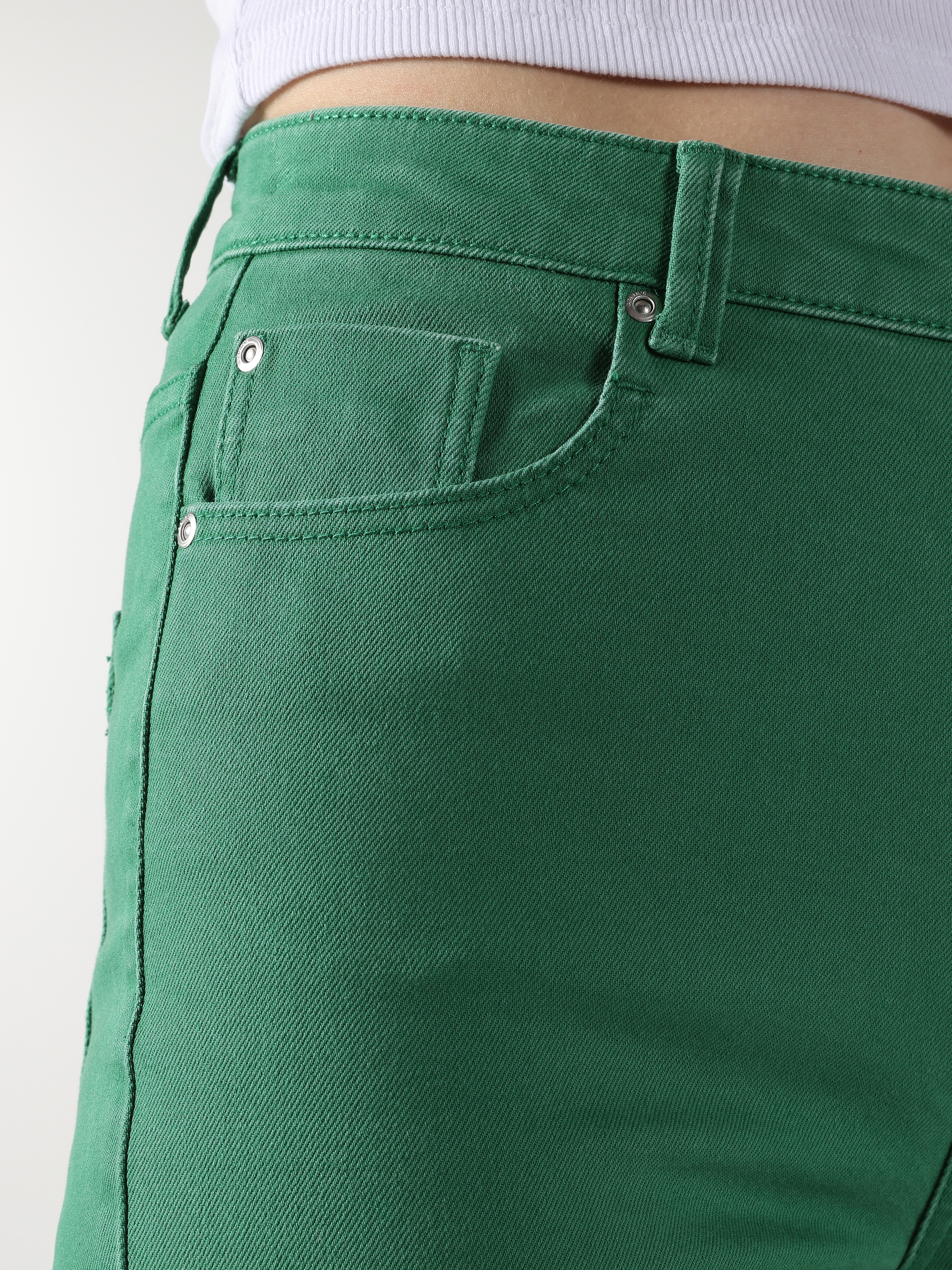 Afișați detalii pentru Pantaloni De Dama Verde Slim Fit 