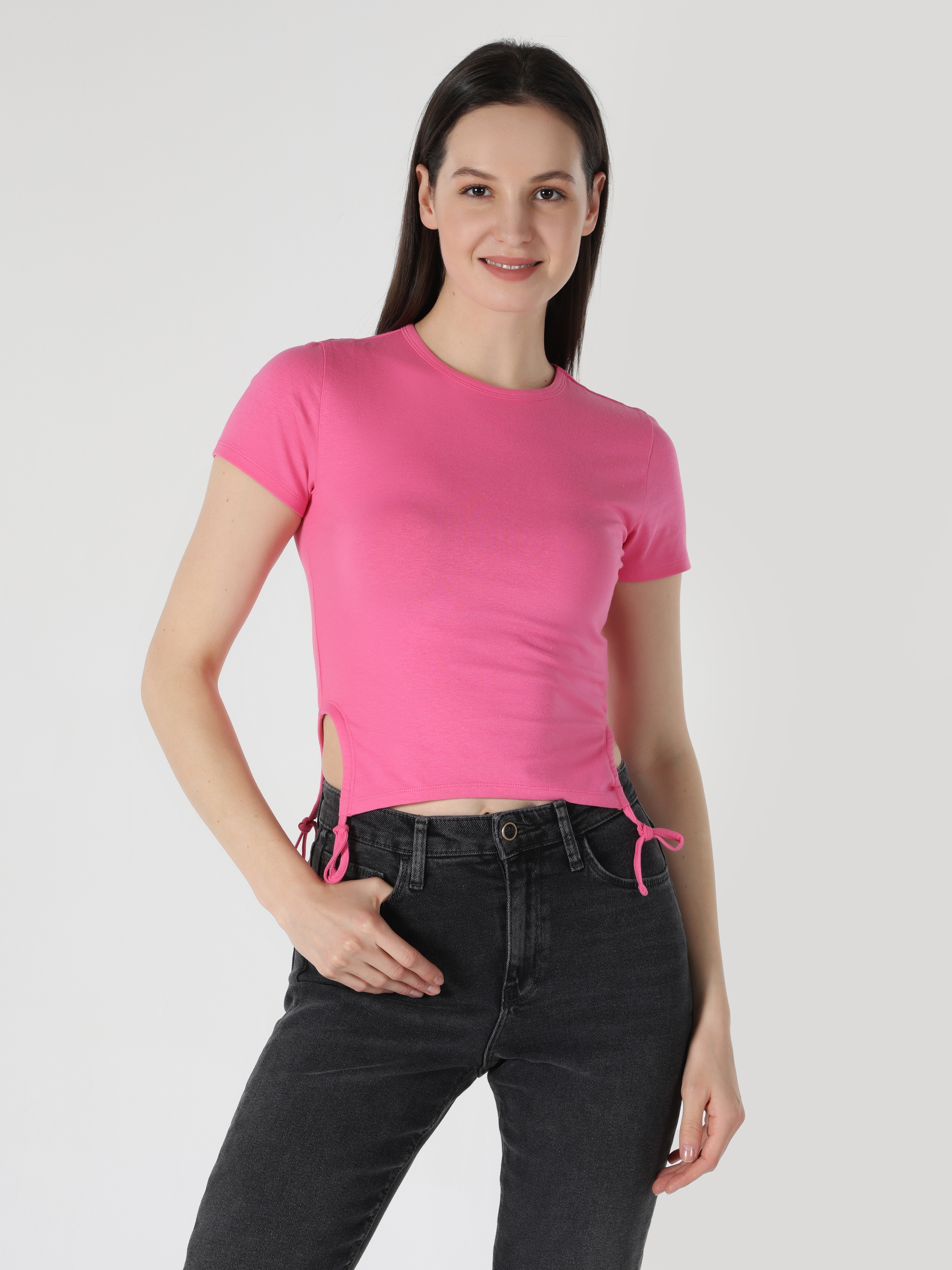 Afișați detalii pentru Tricou Cu Maneca Scurta De Dama Roz Slim Fit  CL1063336