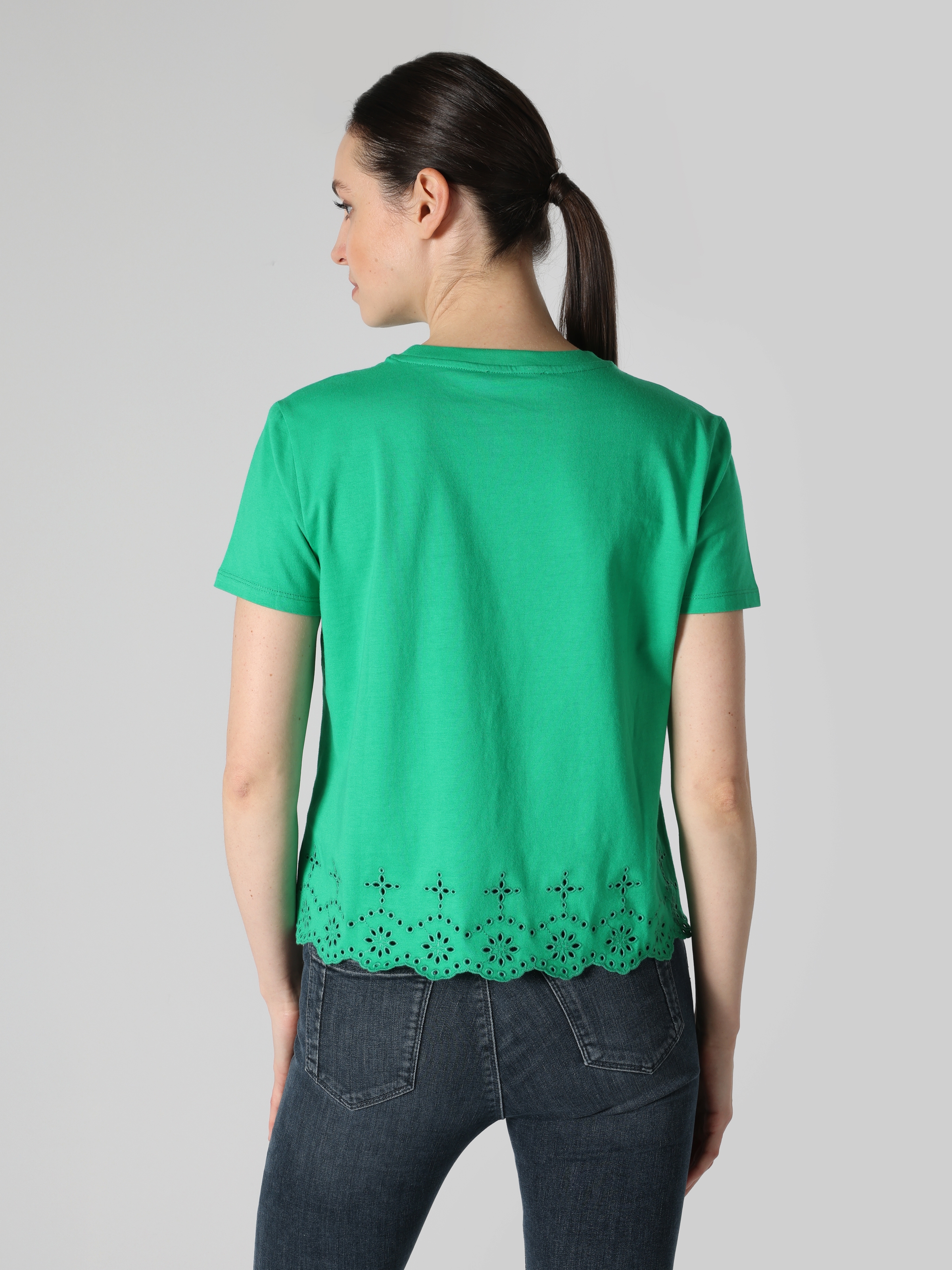 Afișați detalii pentru Tricou Cu Maneca Scurta De Dama Verde Regular Fit  