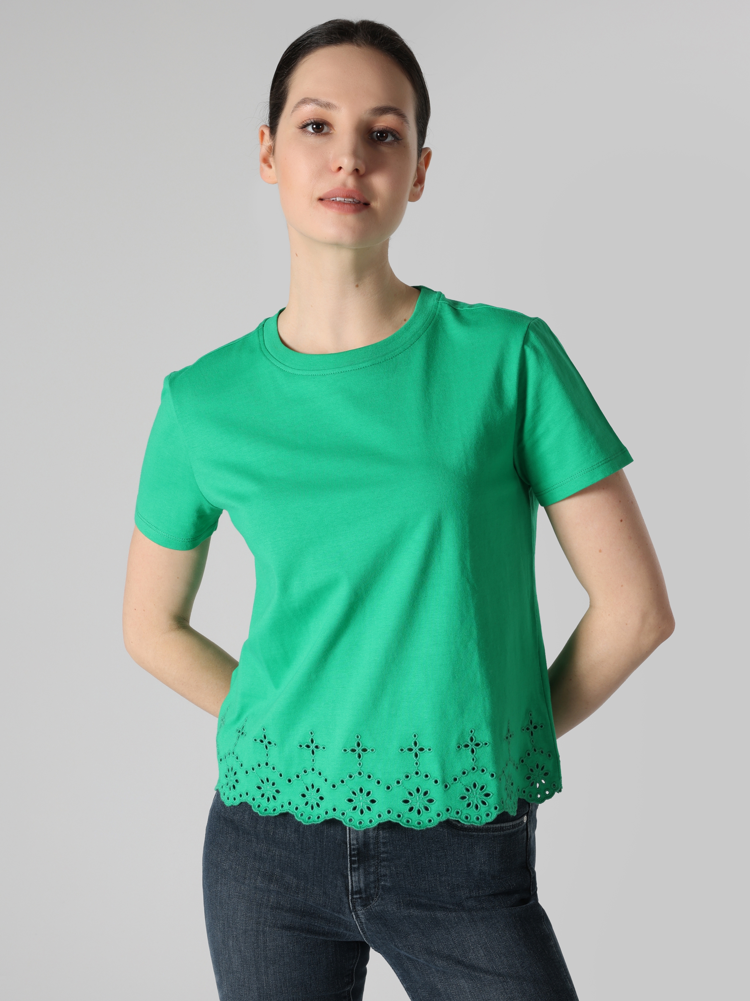 Afișați detalii pentru Tricou Cu Maneca Scurta De Dama Verde Regular Fit  