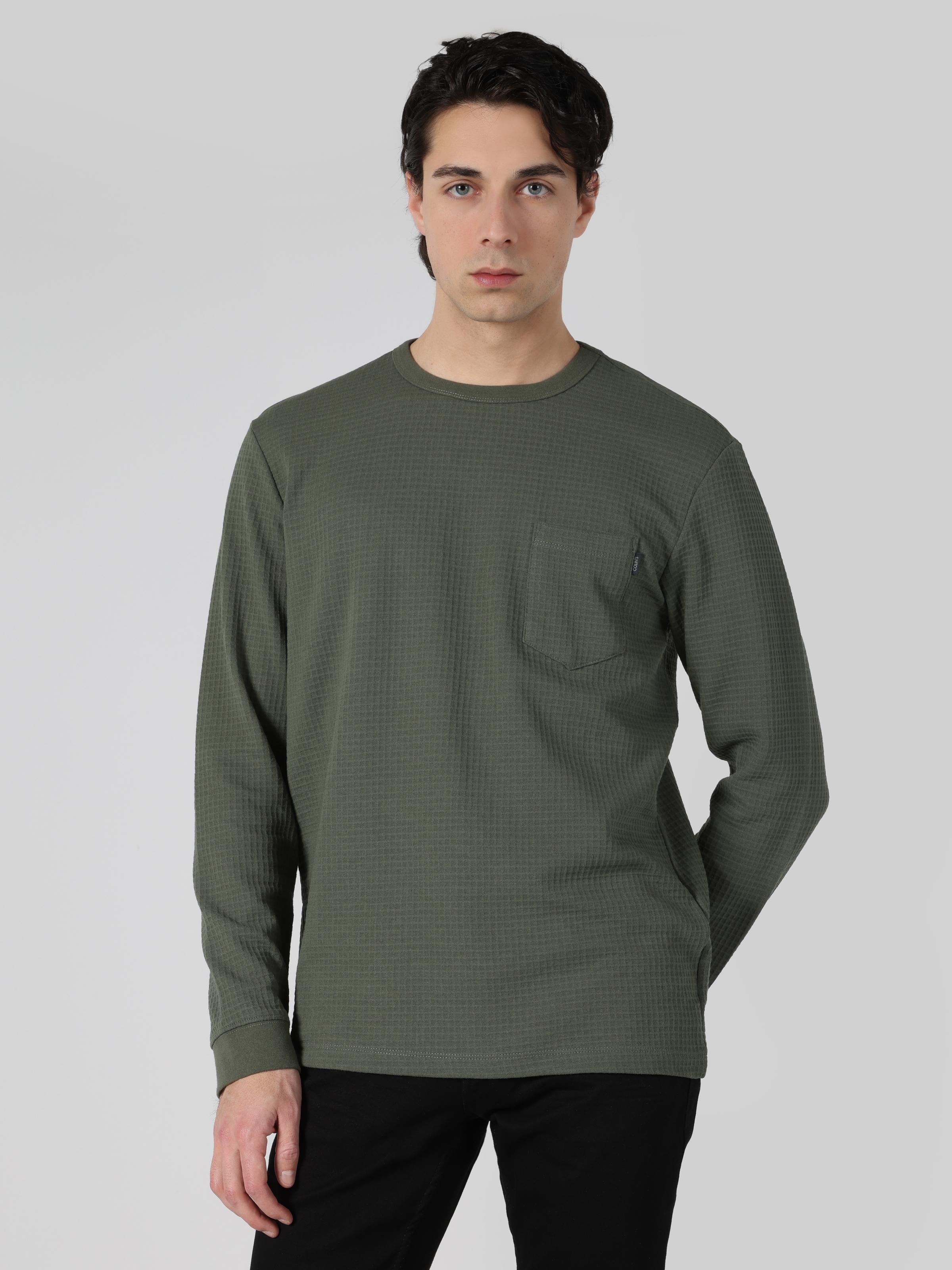 Afișați detalii pentru Tricou Cu Maneca Lunga De Barbati Verde  