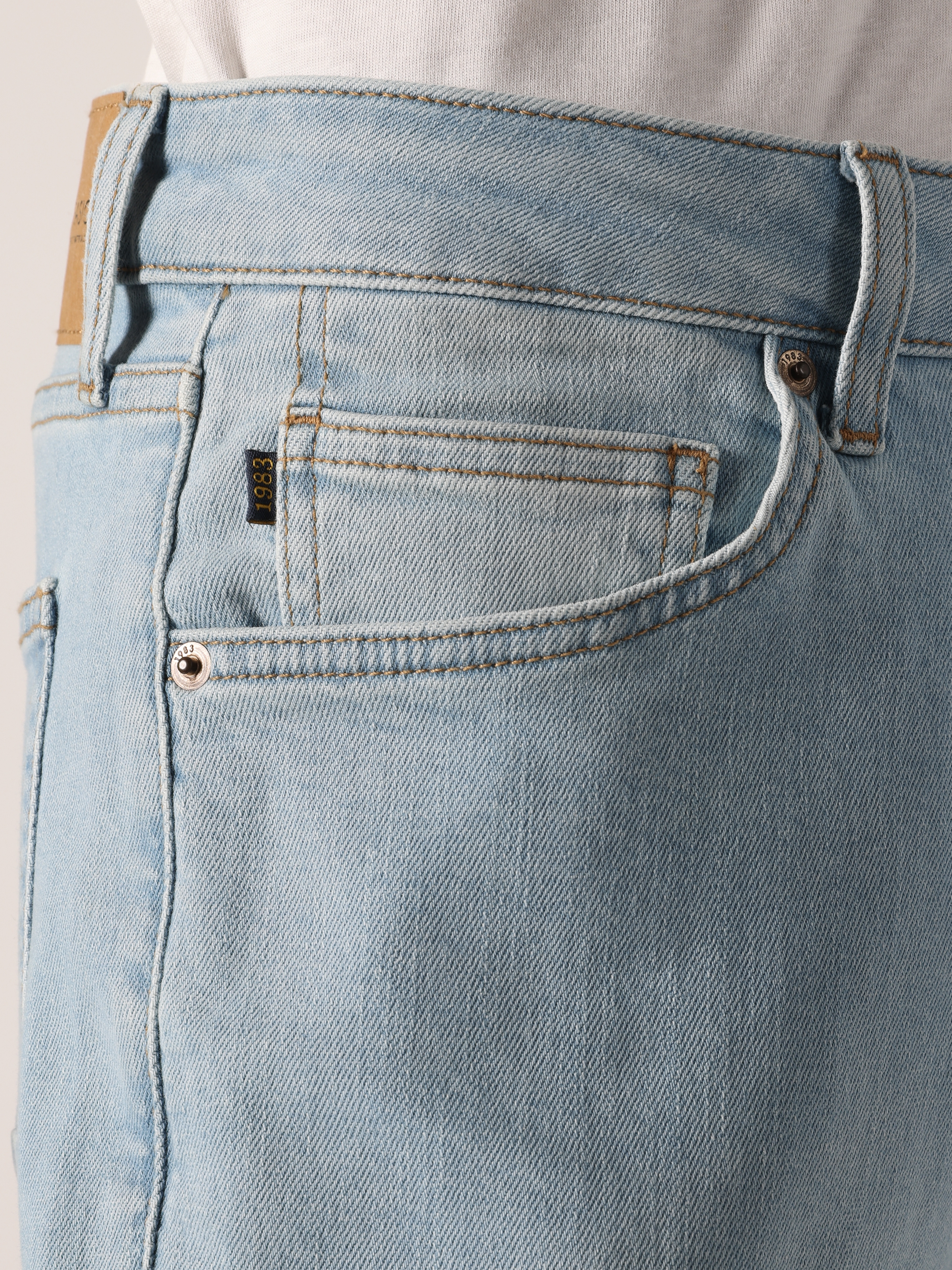 Afișați detalii pentru Pantaloni De Barbati Albastru deschis Regular Fit 045 DAVID 