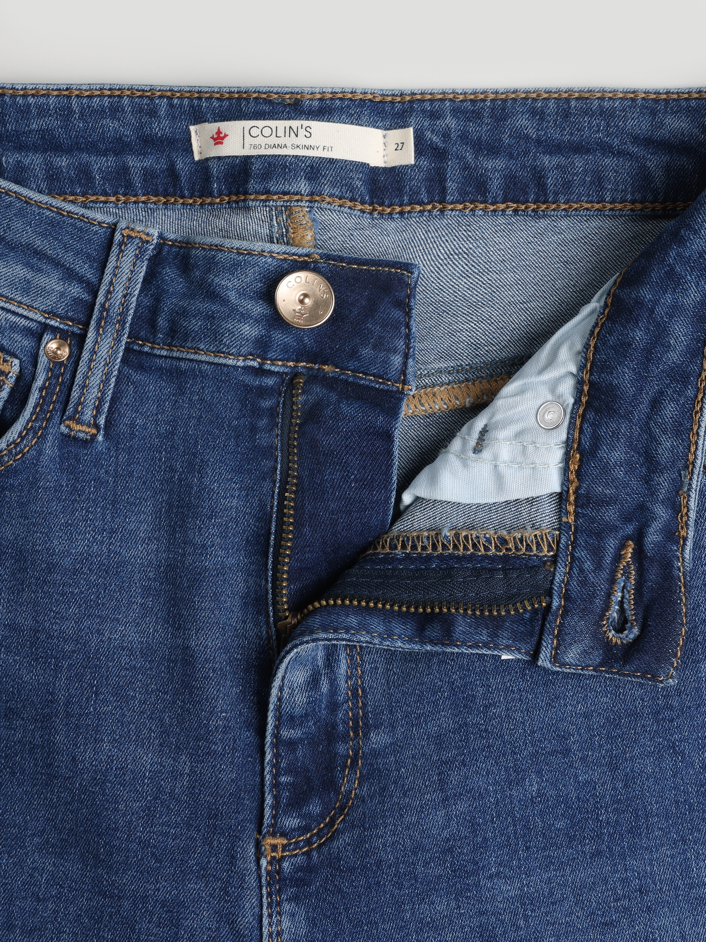 Afișați detalii pentru Pantaloni De Dama Albastru Skinny Fit 760 DIANA