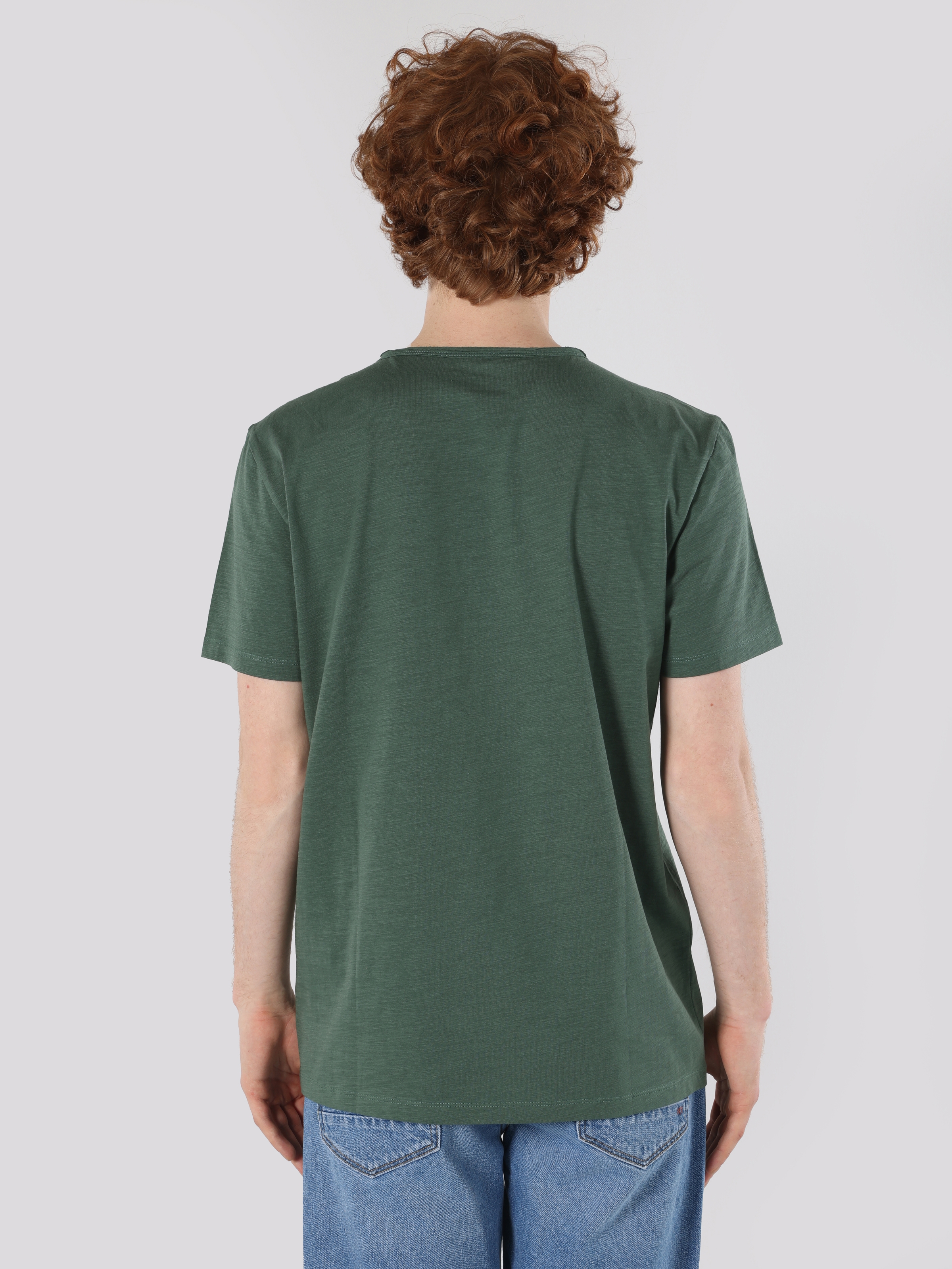 Afișați detalii pentru Tricou Cu Maneca Scurta De Barbati Verde Regular Fit  