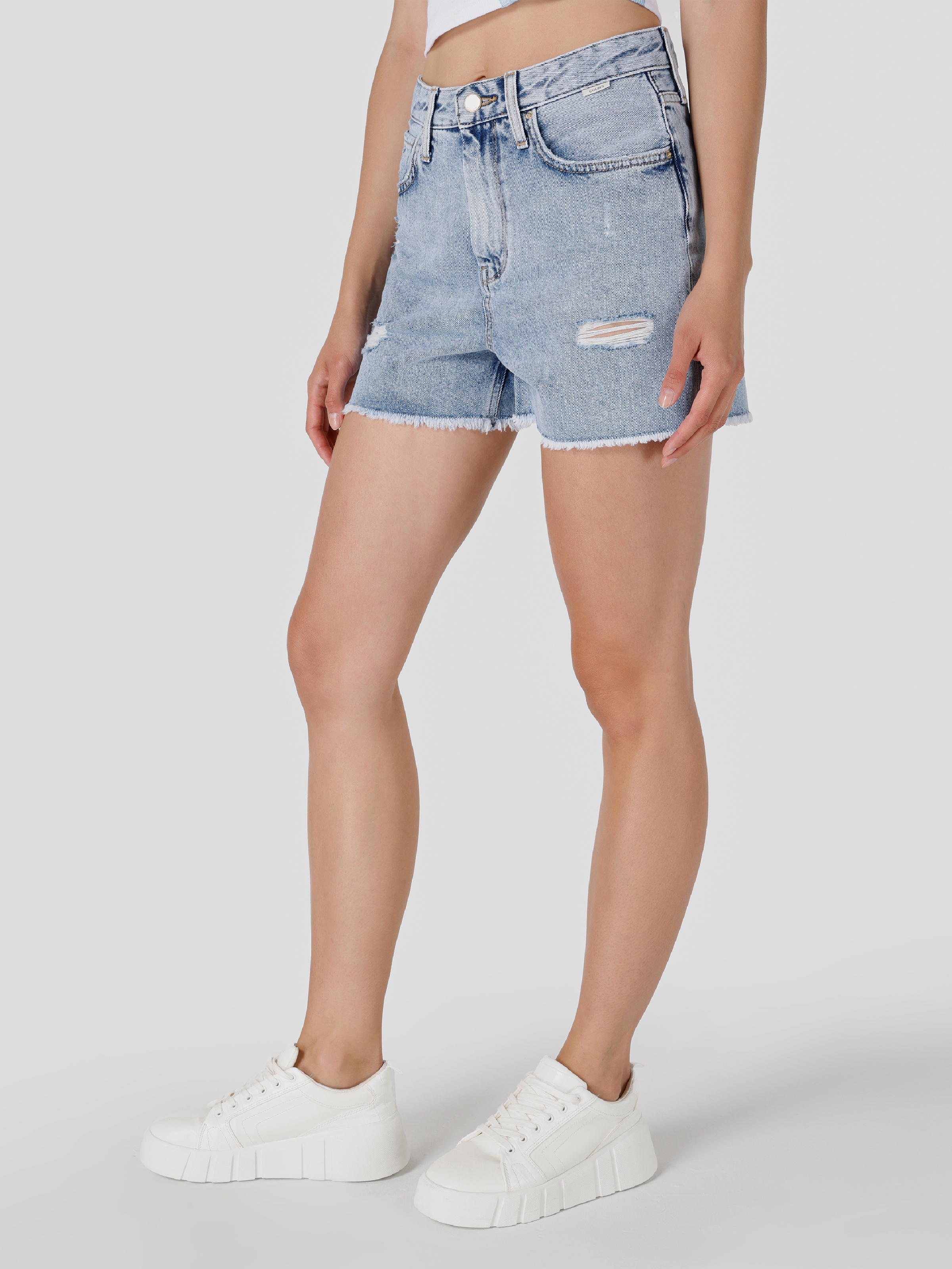 Afișați detalii pentru Short / Pantaloni Scurti De Dama Albastru Regular Fit  CL1063535