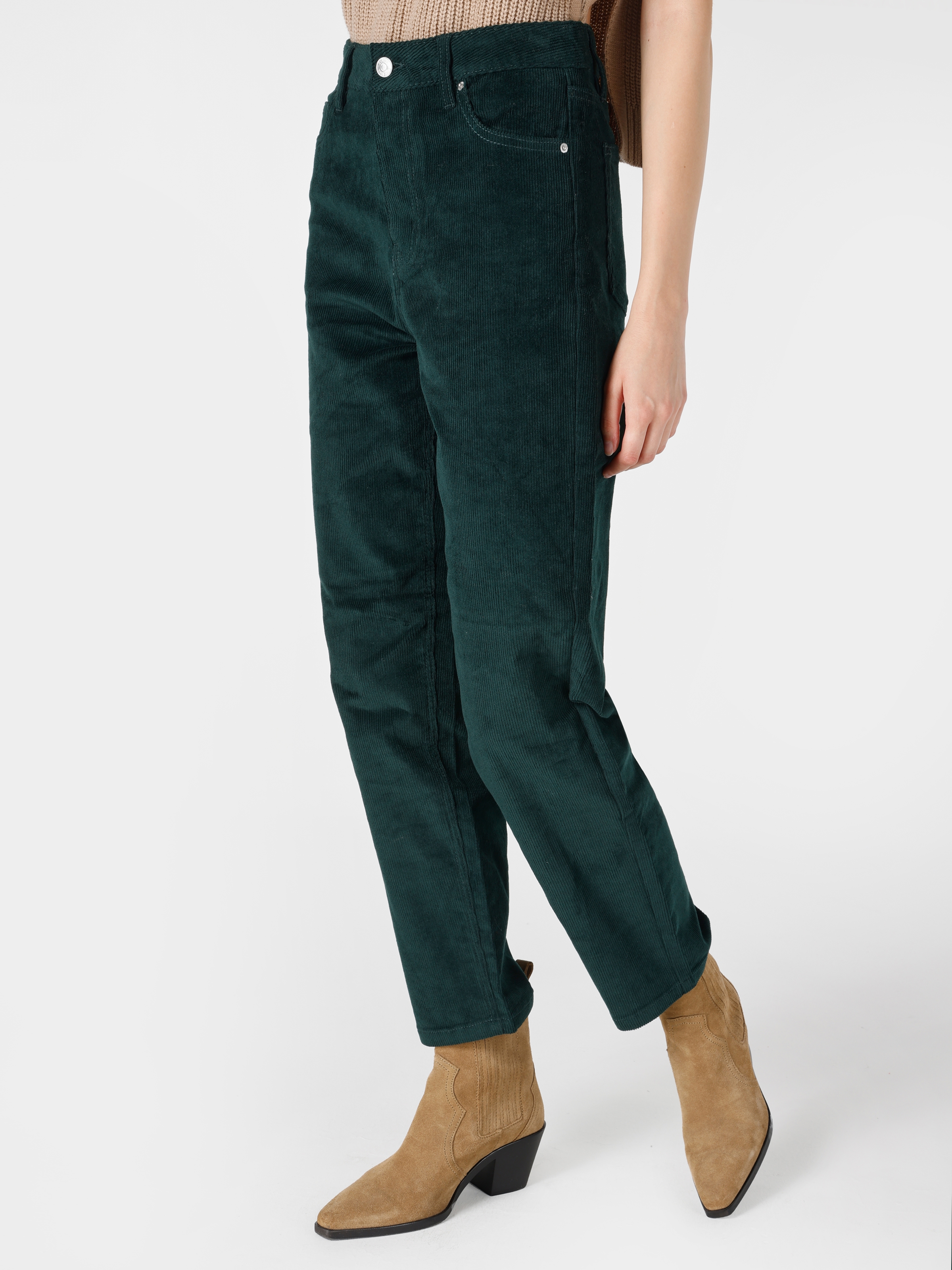 Afișați detalii pentru Pantaloni De Dama Verde Regular Fit  