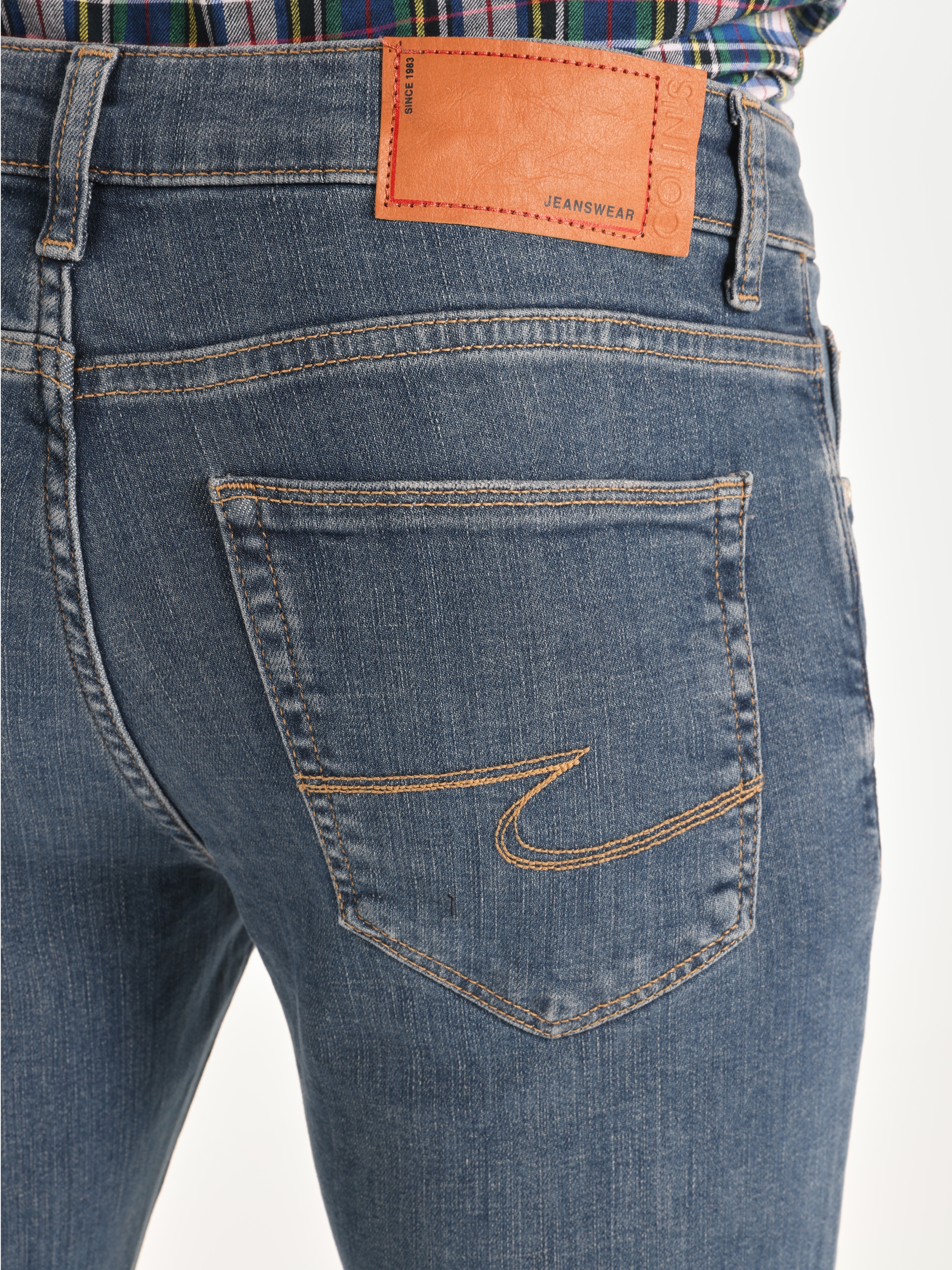 Afișați detalii pentru Pantaloni De Barbati Albastru Slim Fit 041 DANNY CL1065233