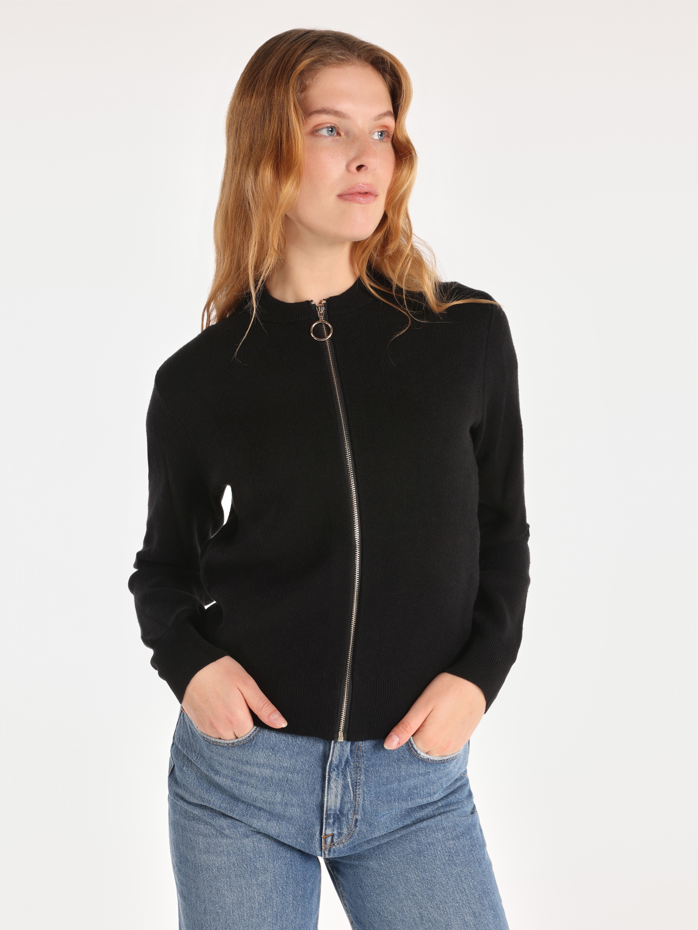 Afișați detalii pentru Cardigan De Dama Negru Regular Fit  CL1065269