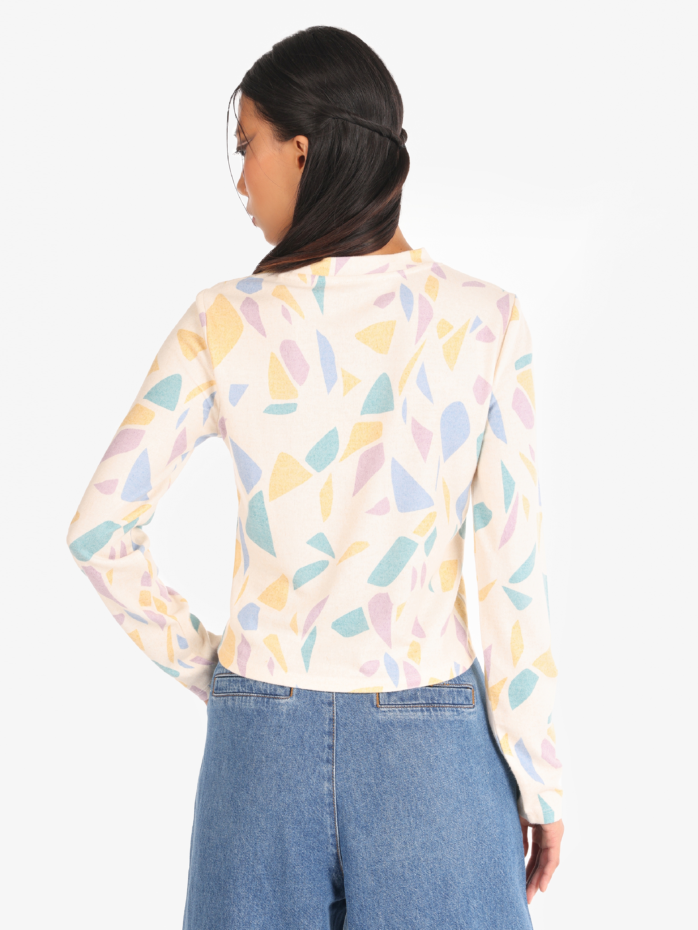 Afișați detalii pentru Tricou Cu Maneca Lunga De Dama Multicolor Slim Fit  