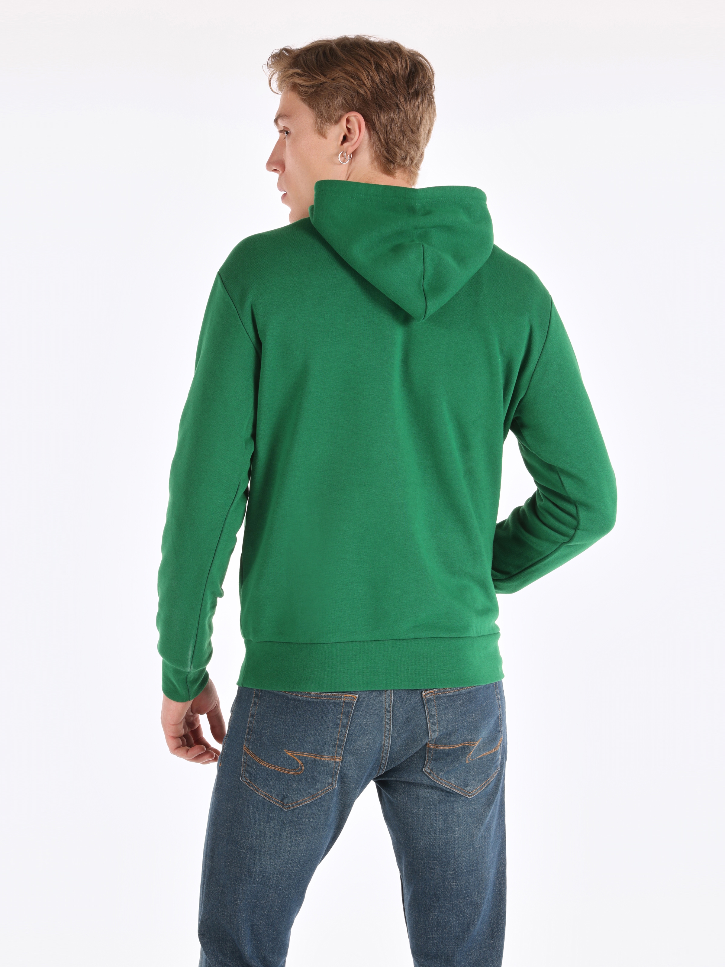 Afișați detalii pentru Swater / Bluza De Barbati Verde Regular Fit  