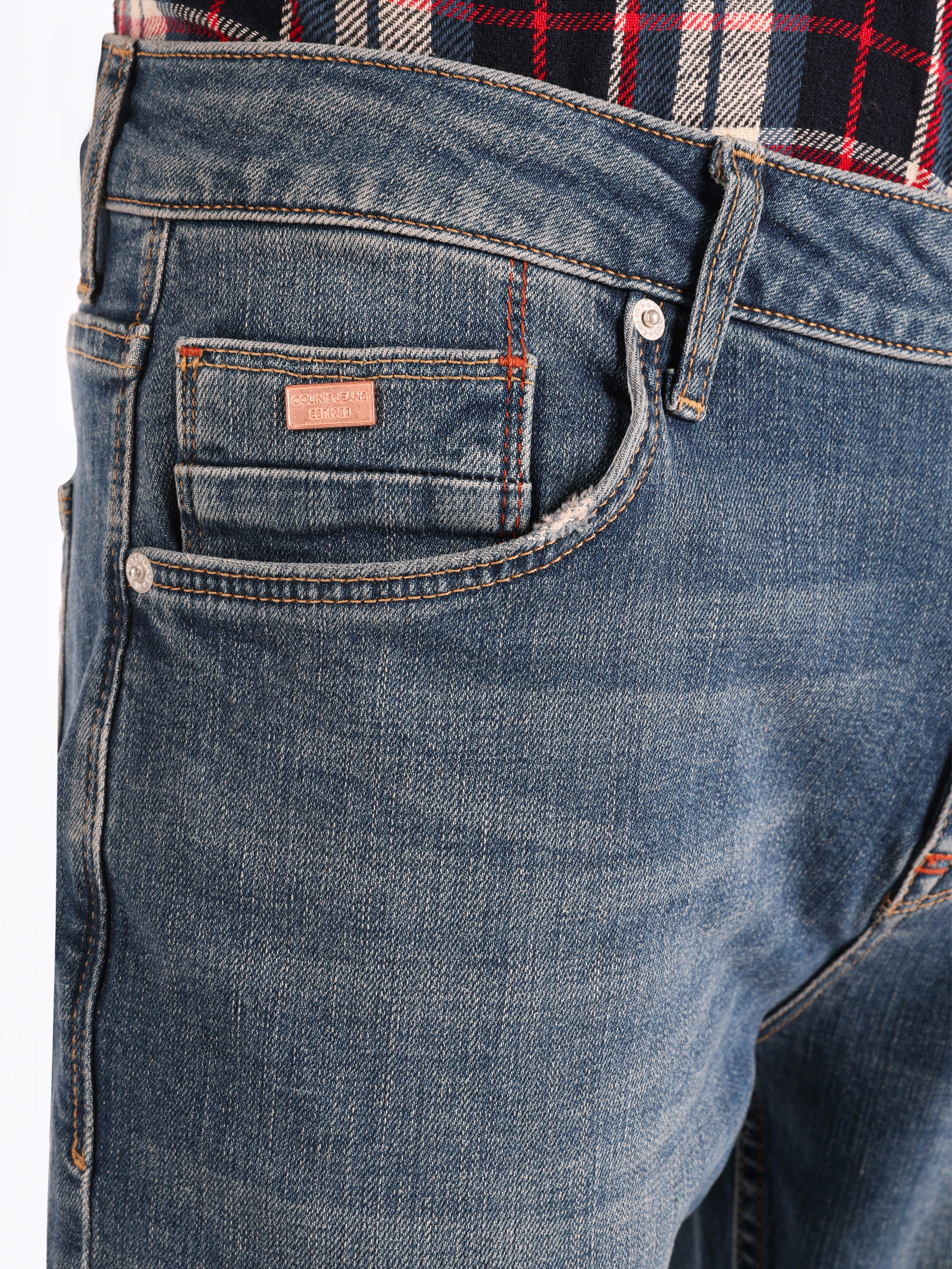 Afișați detalii pentru Pantaloni De Barbati Albastru Regular Fit 067 JACK CL1065353