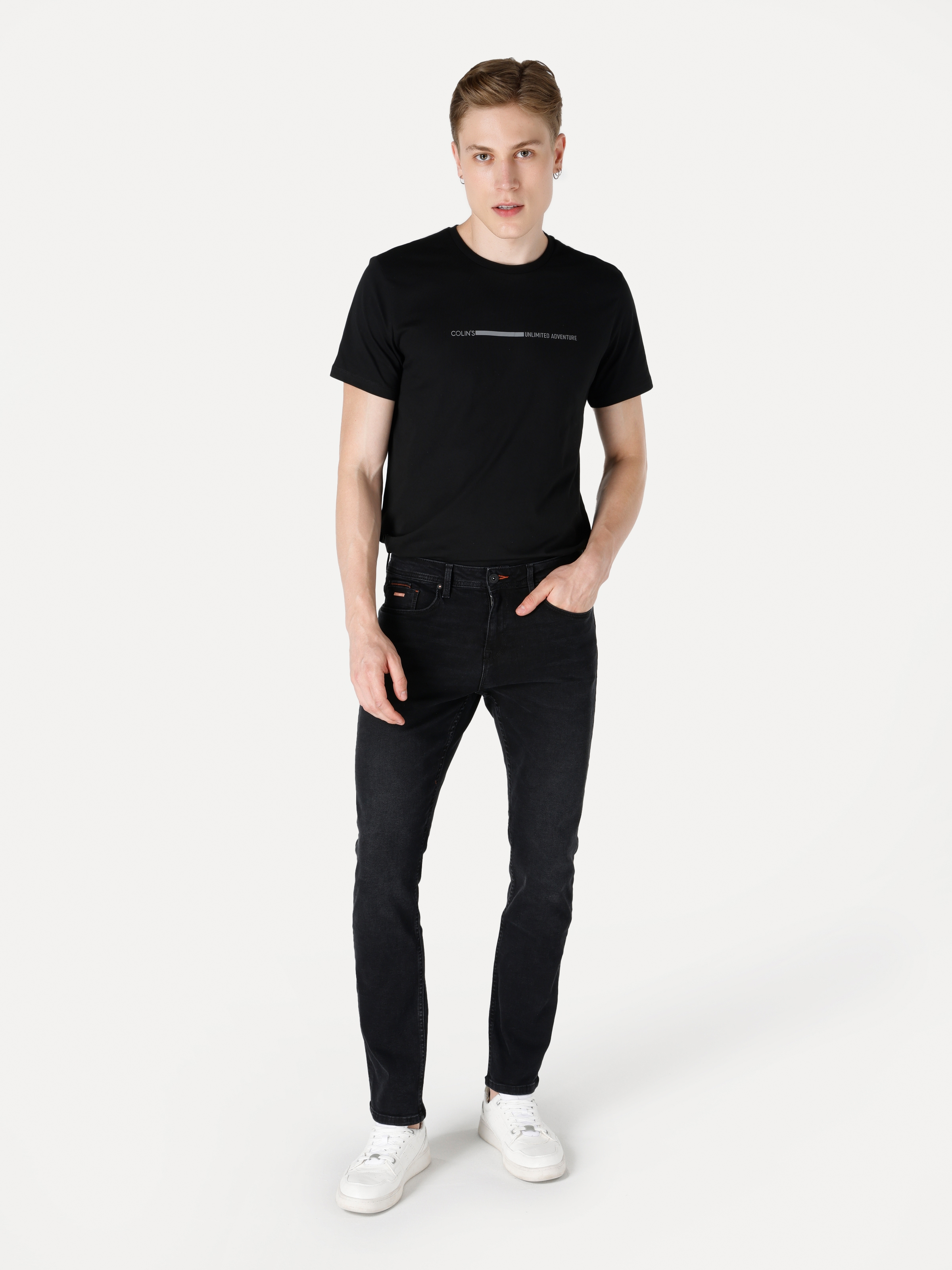 Afișați detalii pentru Pantaloni De Barbati Negru Straight Fit 044 KARL 