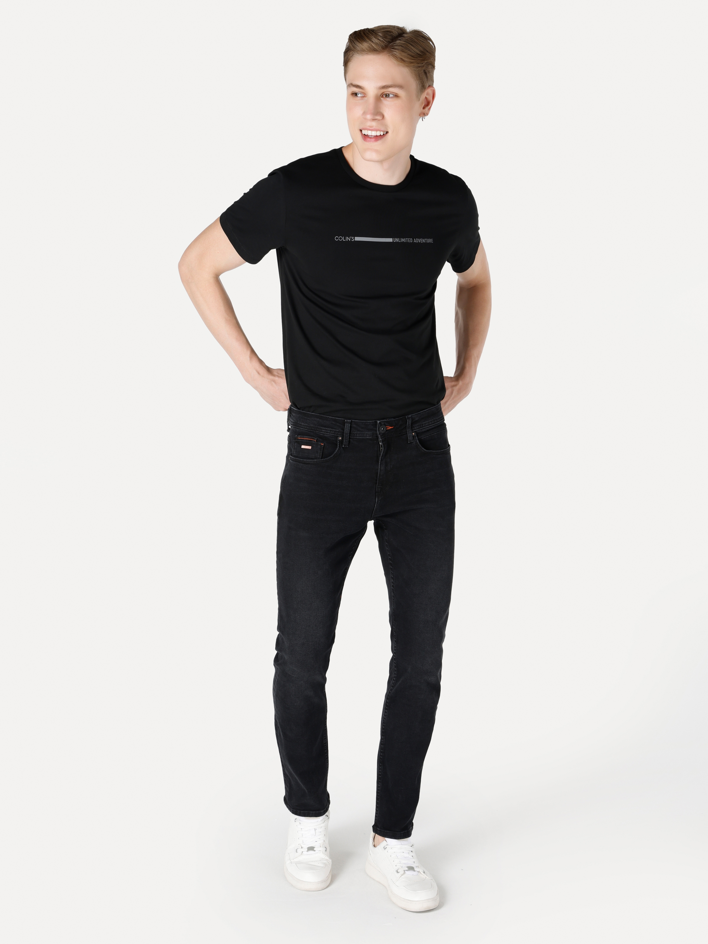 Afișați detalii pentru Pantaloni De Barbati Negru Straight Fit 044 KARL 