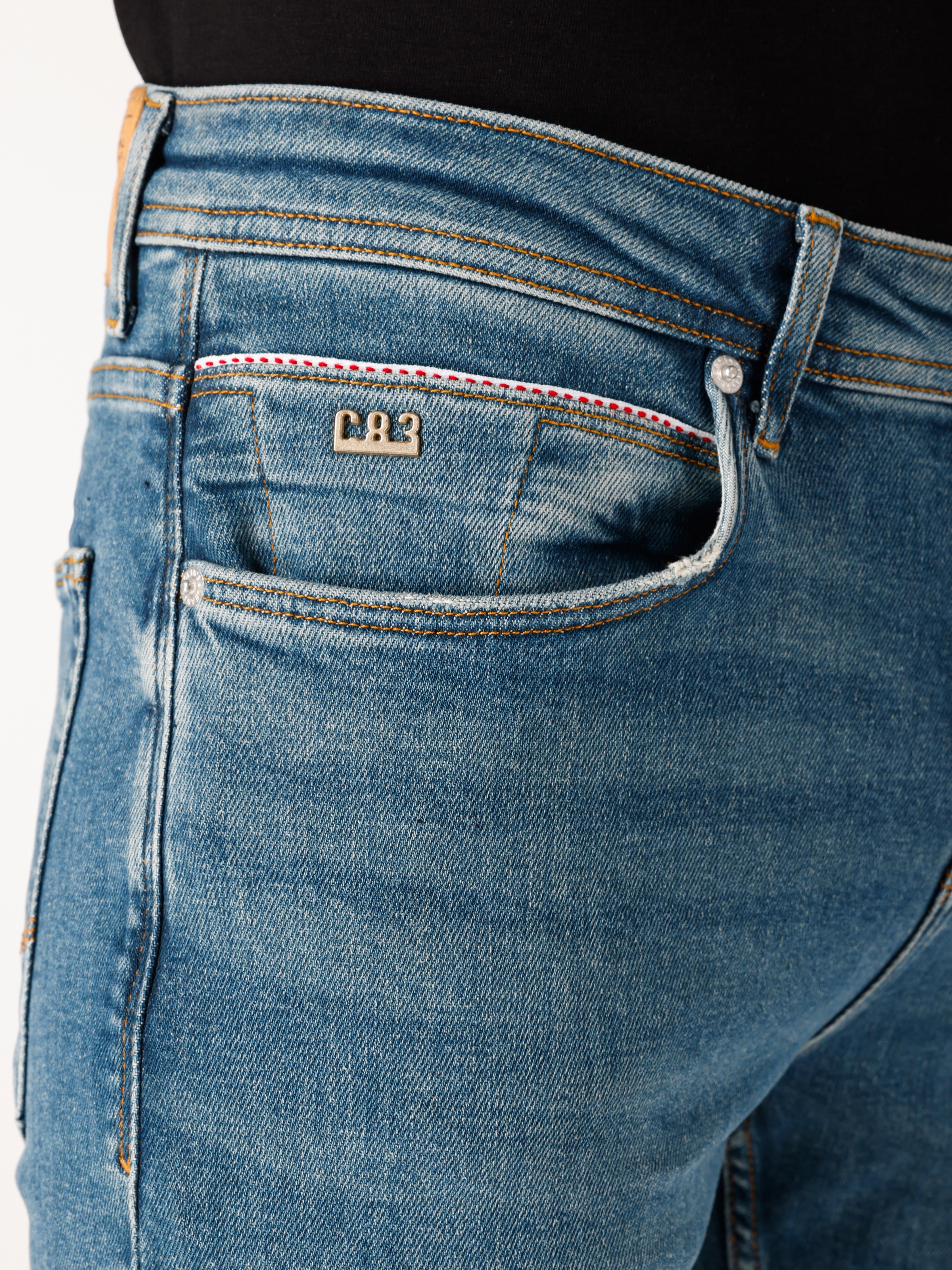 Afișați detalii pentru Pantaloni De Barbati Denim Straight Fit 044 KARL