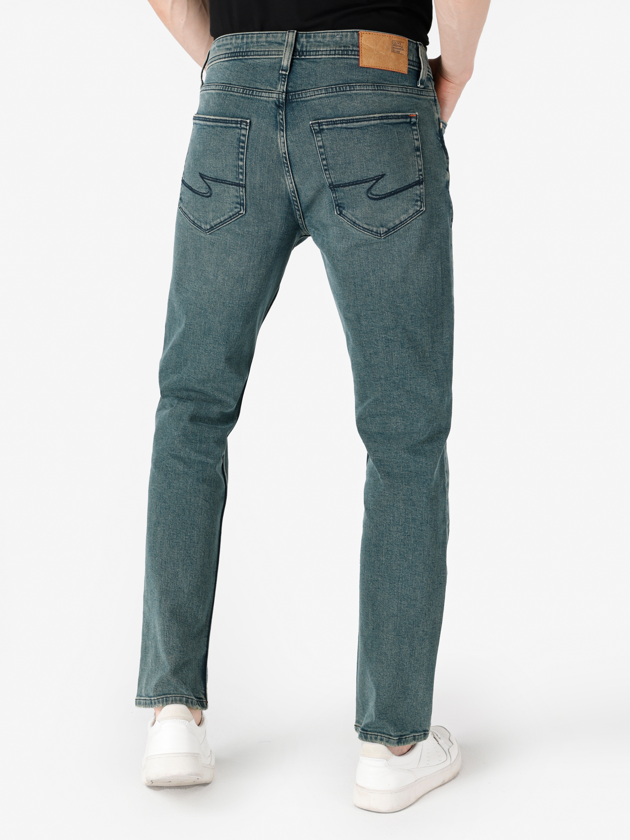 Afișați detalii pentru Pantaloni De Barbati Verde Regular Fit 045 DAVID 