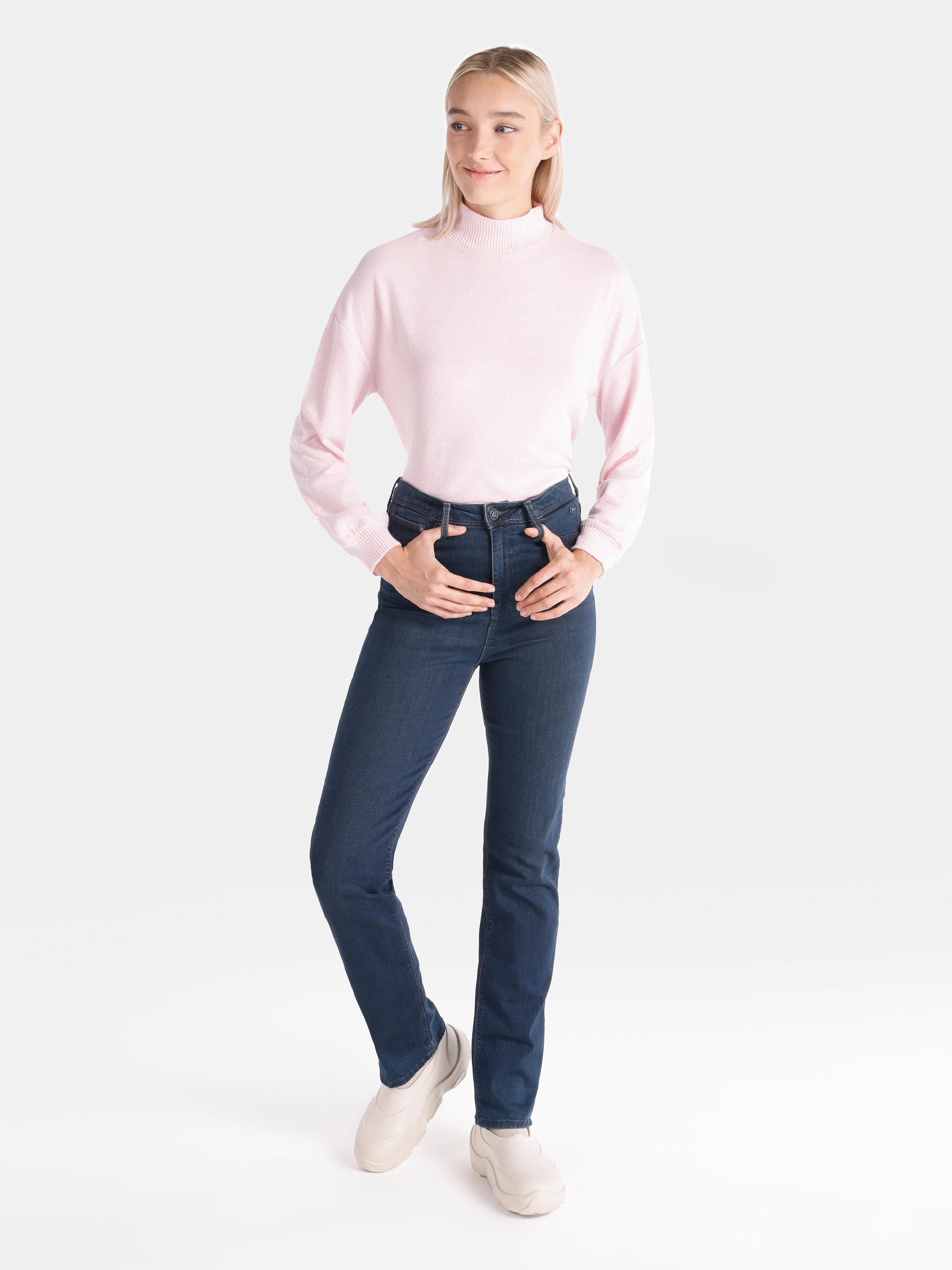 Afișați detalii pentru Pantaloni De Dama Albastru inchis Regular Fit 792 MILA CL1066394