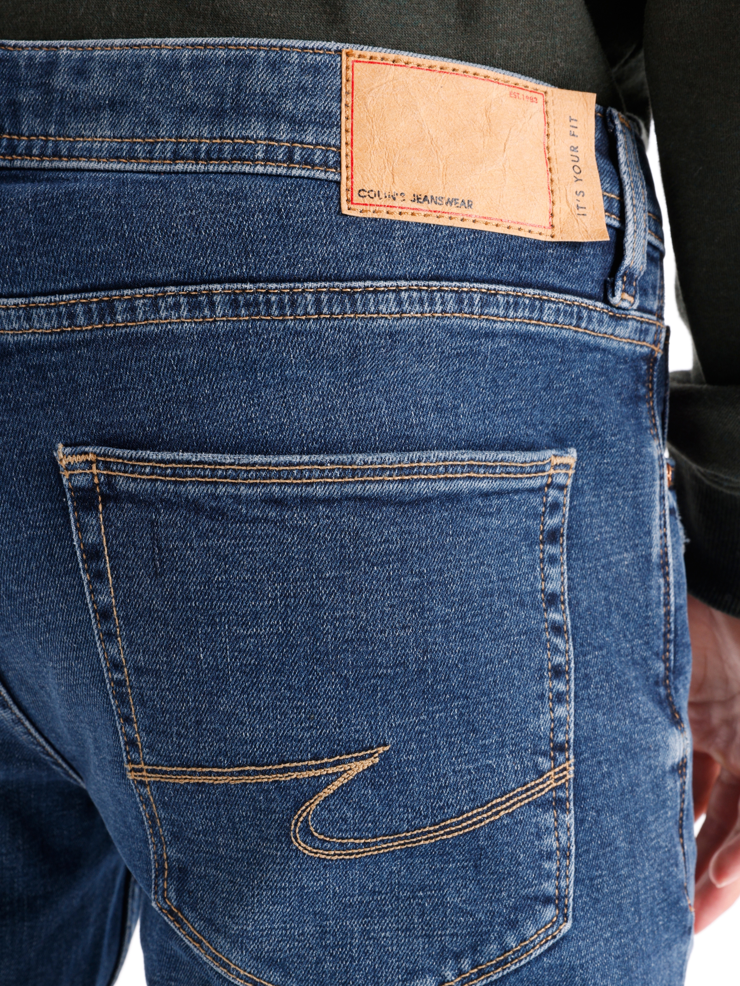 Afișați detalii pentru Pantaloni De Barbati Albastru Marin Straight Fit 044 KARL CL1066532