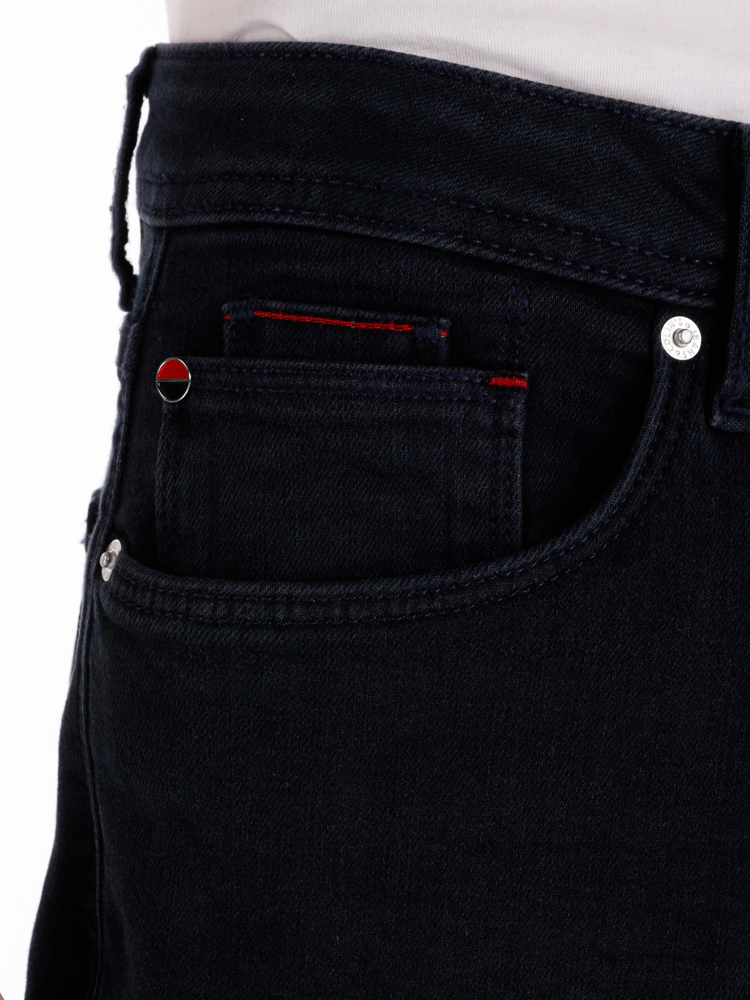 Afișați detalii pentru Pantaloni De Barbati Albastru inchis Straight Fit 044 KARL 