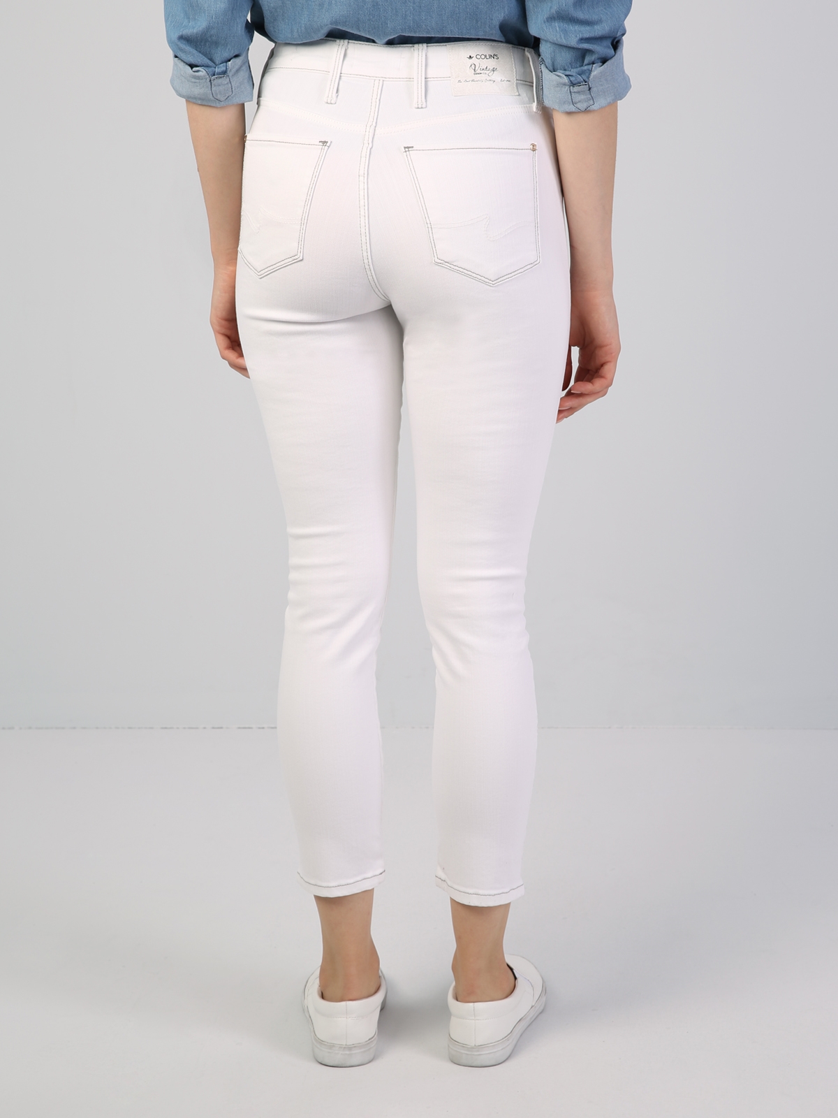Afișați detalii pentru Pantaloni De Dama Alb Super Slim Fit 760 DIANA