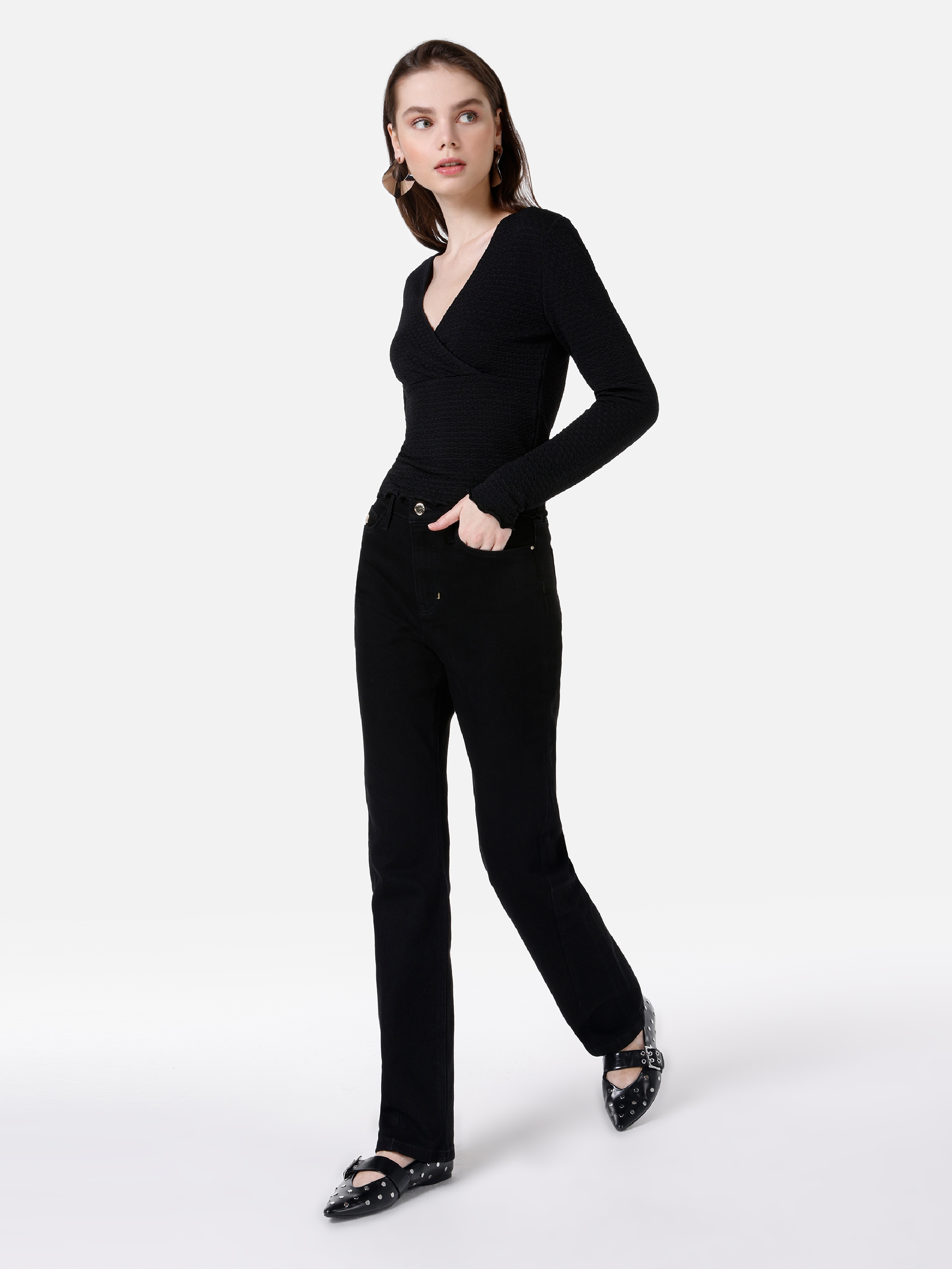 Afișați detalii pentru Pantaloni De Dama Negru Regular Fit 792 MILA CL1067205