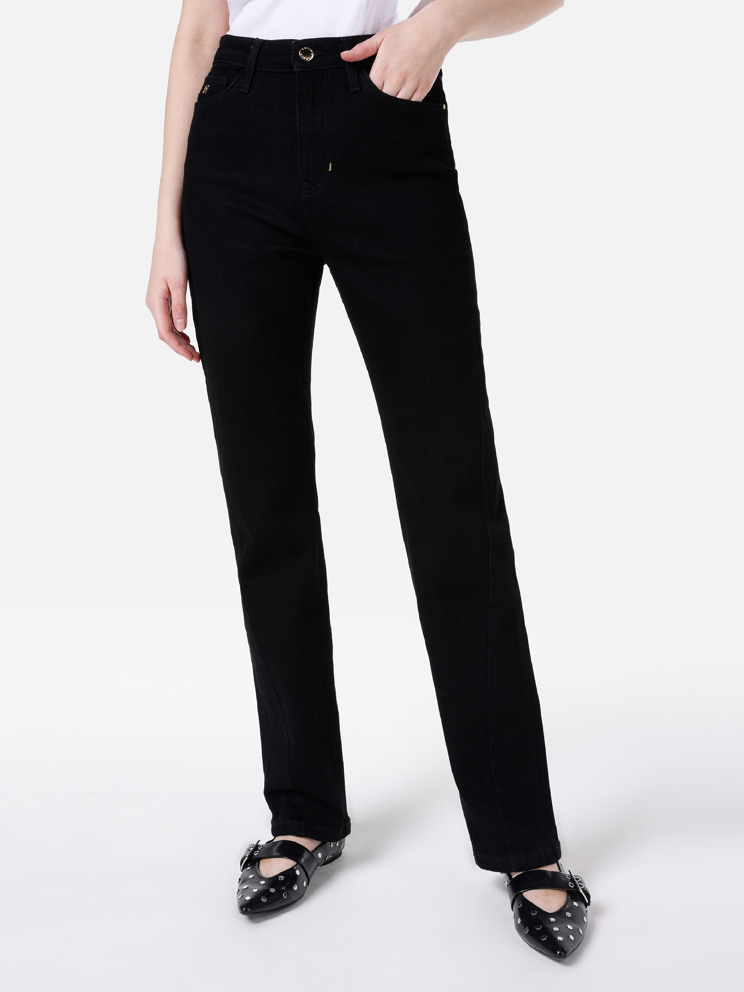 Afișați detalii pentru Pantaloni De Dama Negru Regular Fit 792 MILA CL1067205