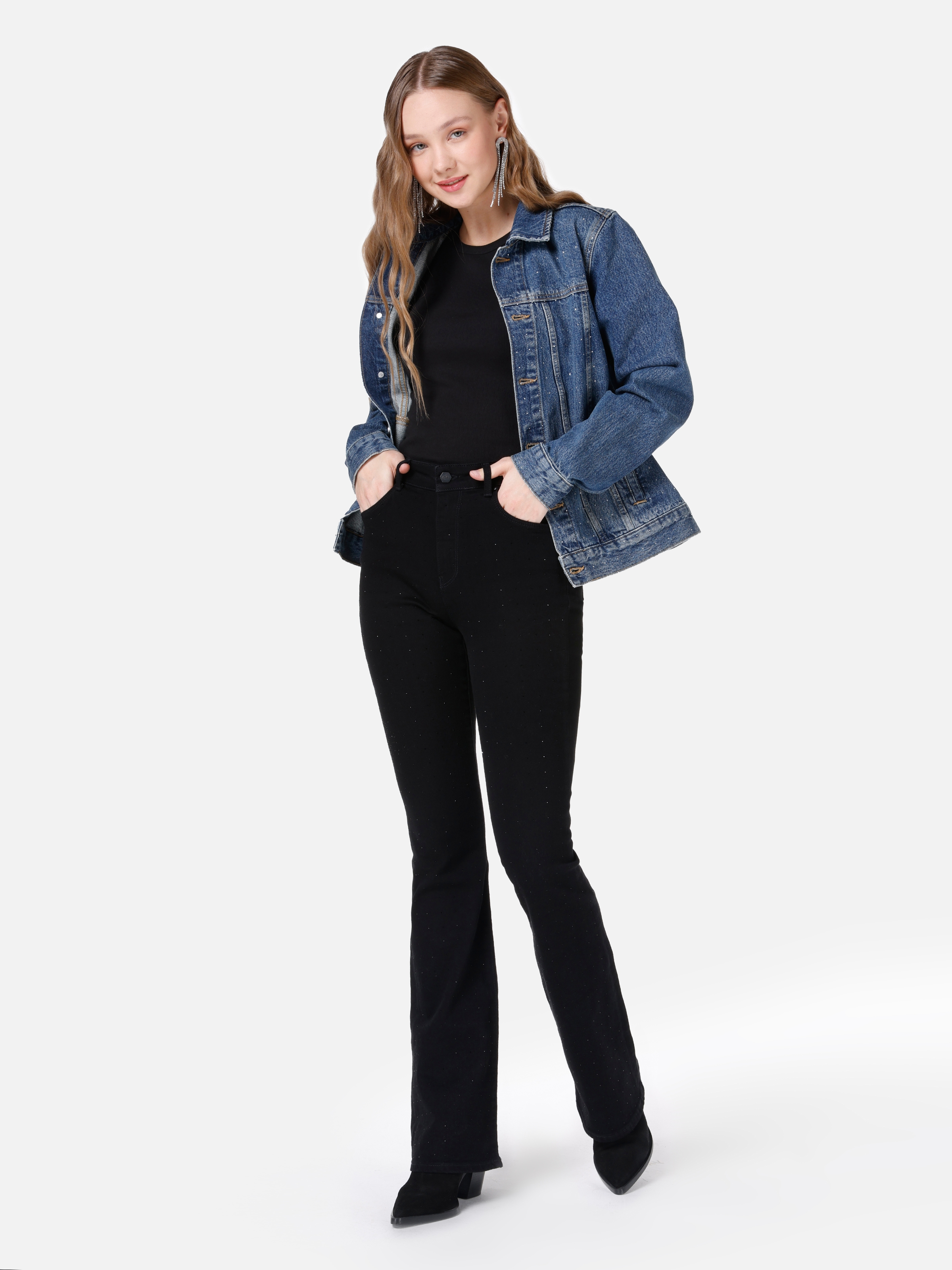 Afișați detalii pentru Pantaloni De Dama Negru Slim Fit  CL1067235