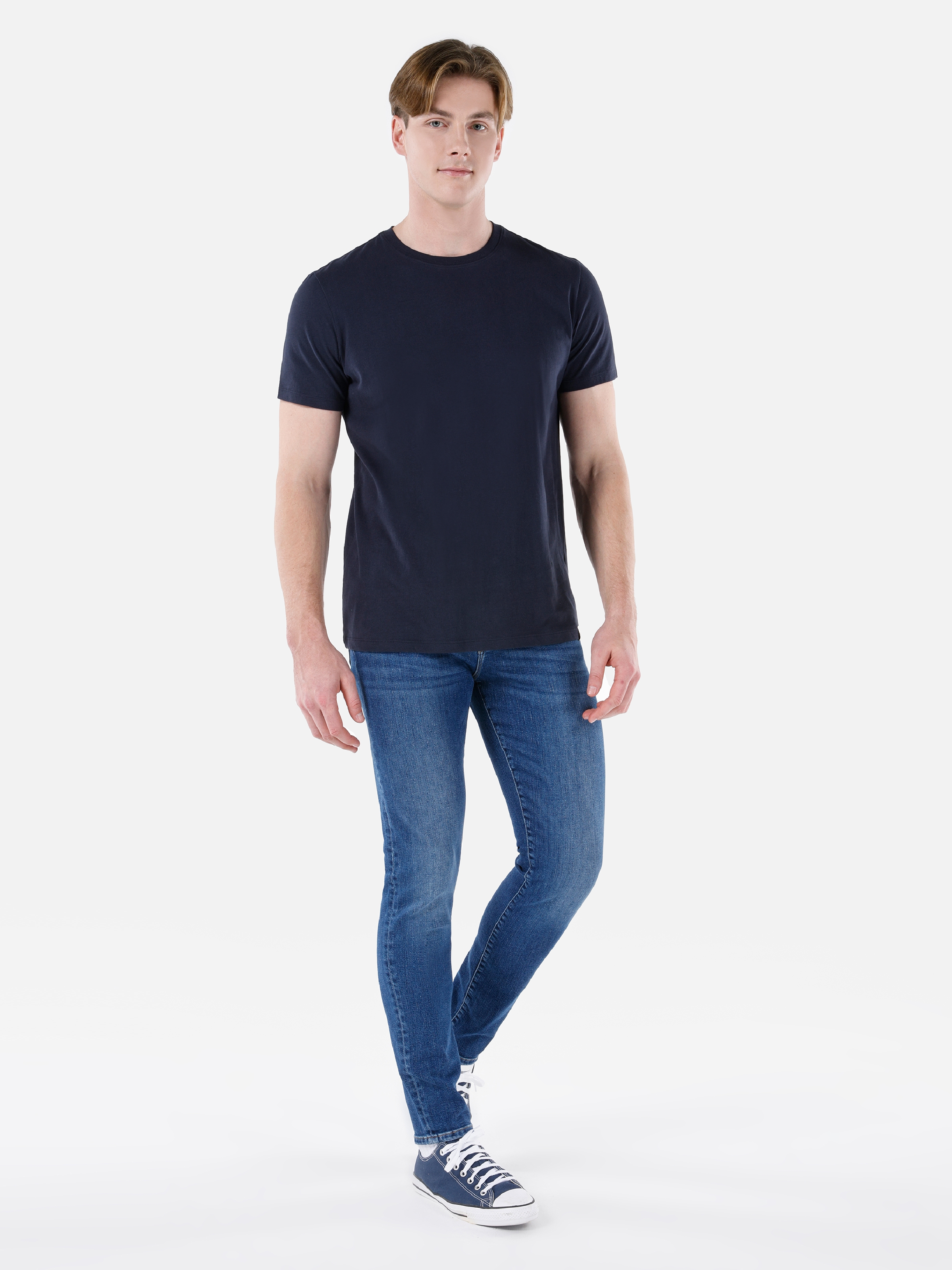 Afișați detalii pentru Pantaloni De Barbati Albastru Skinny Fit  CL1067179