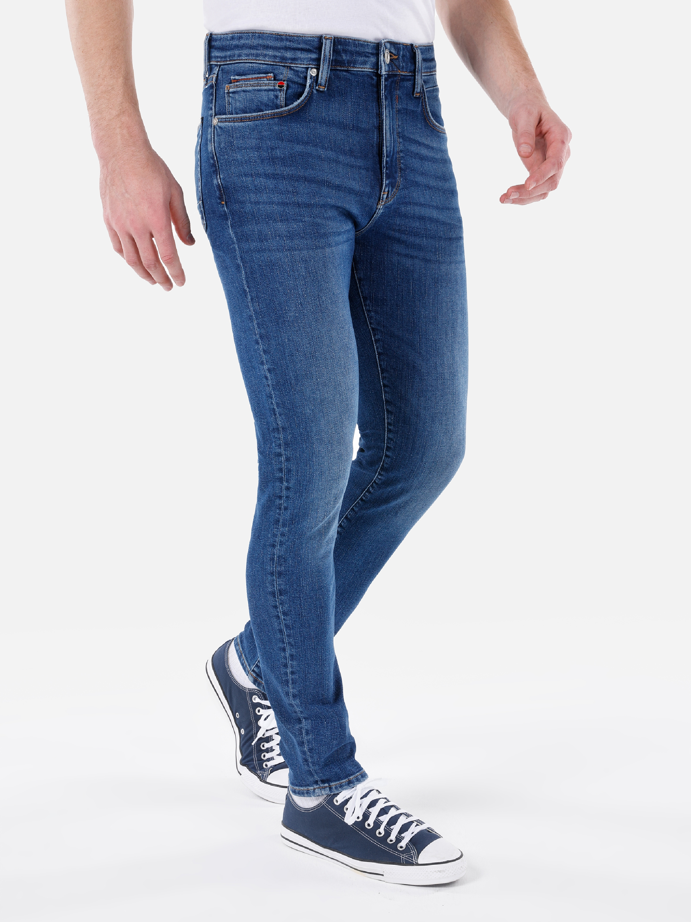 Afișați detalii pentru Pantaloni De Barbati Albastru Skinny Fit  CL1067179