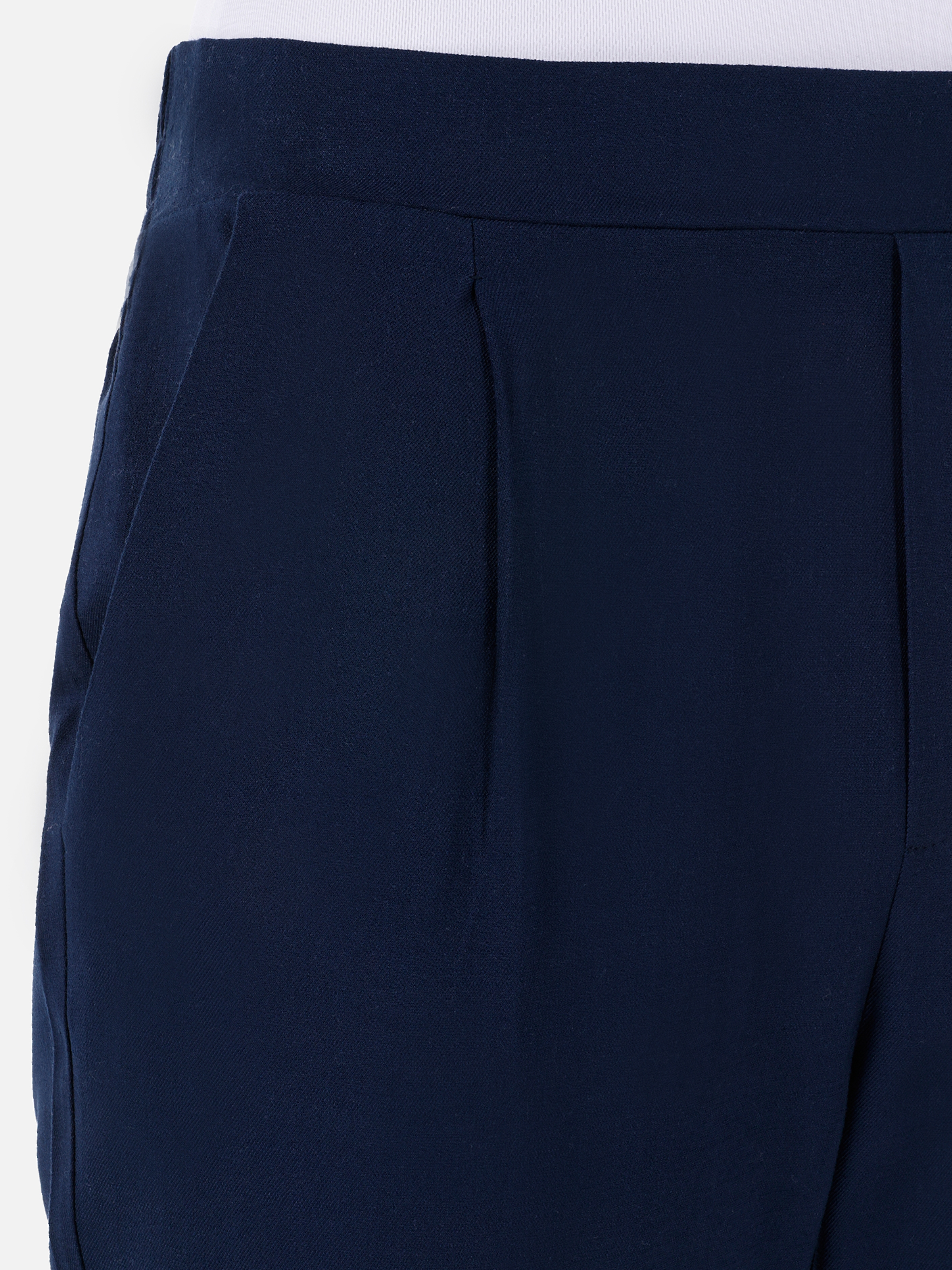Afișați detalii pentru Pantaloni De Dama Albastru Marin Regular Fit  