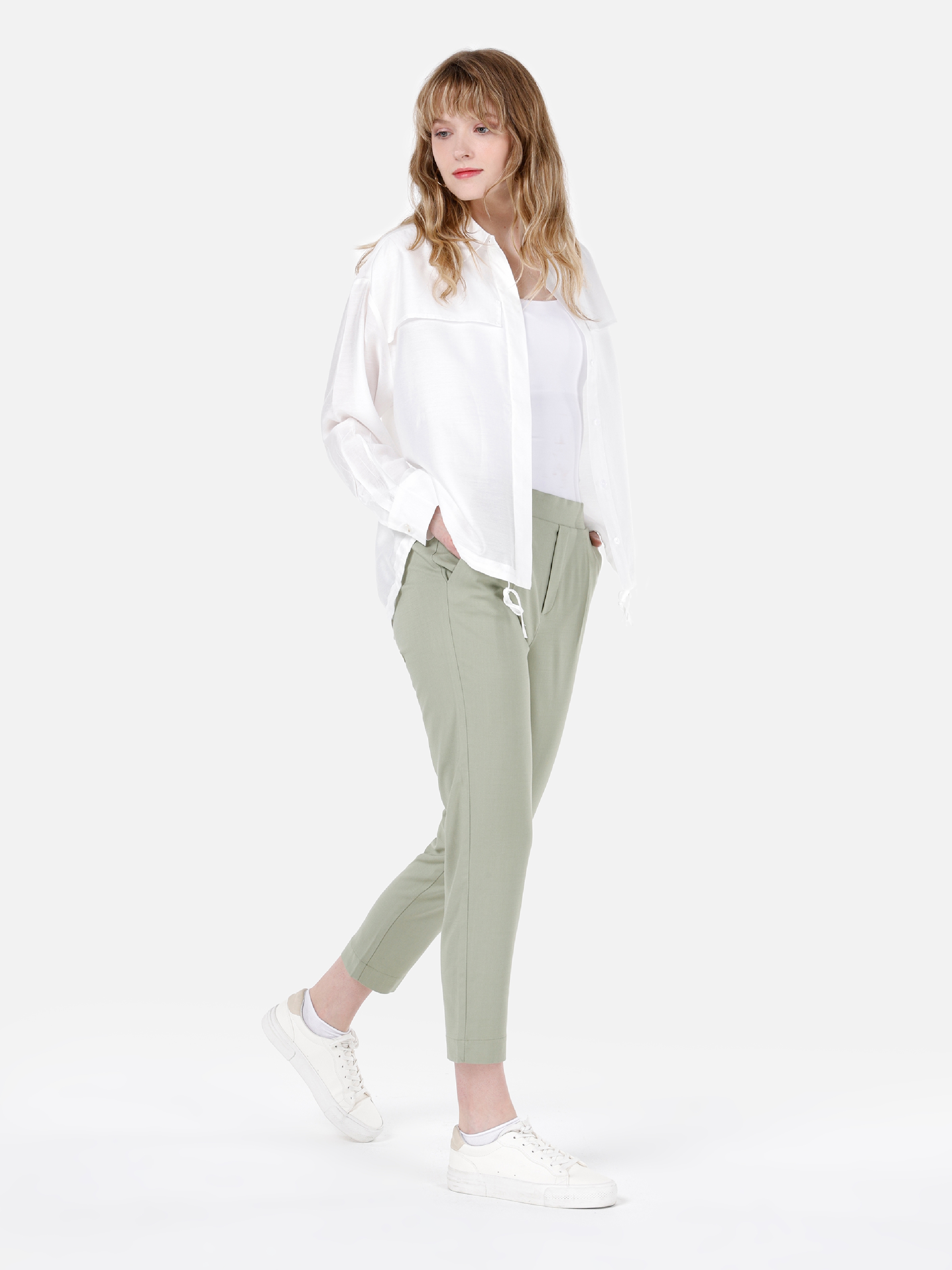 Afișați detalii pentru Pantaloni De Dama Verde Regular Fit  