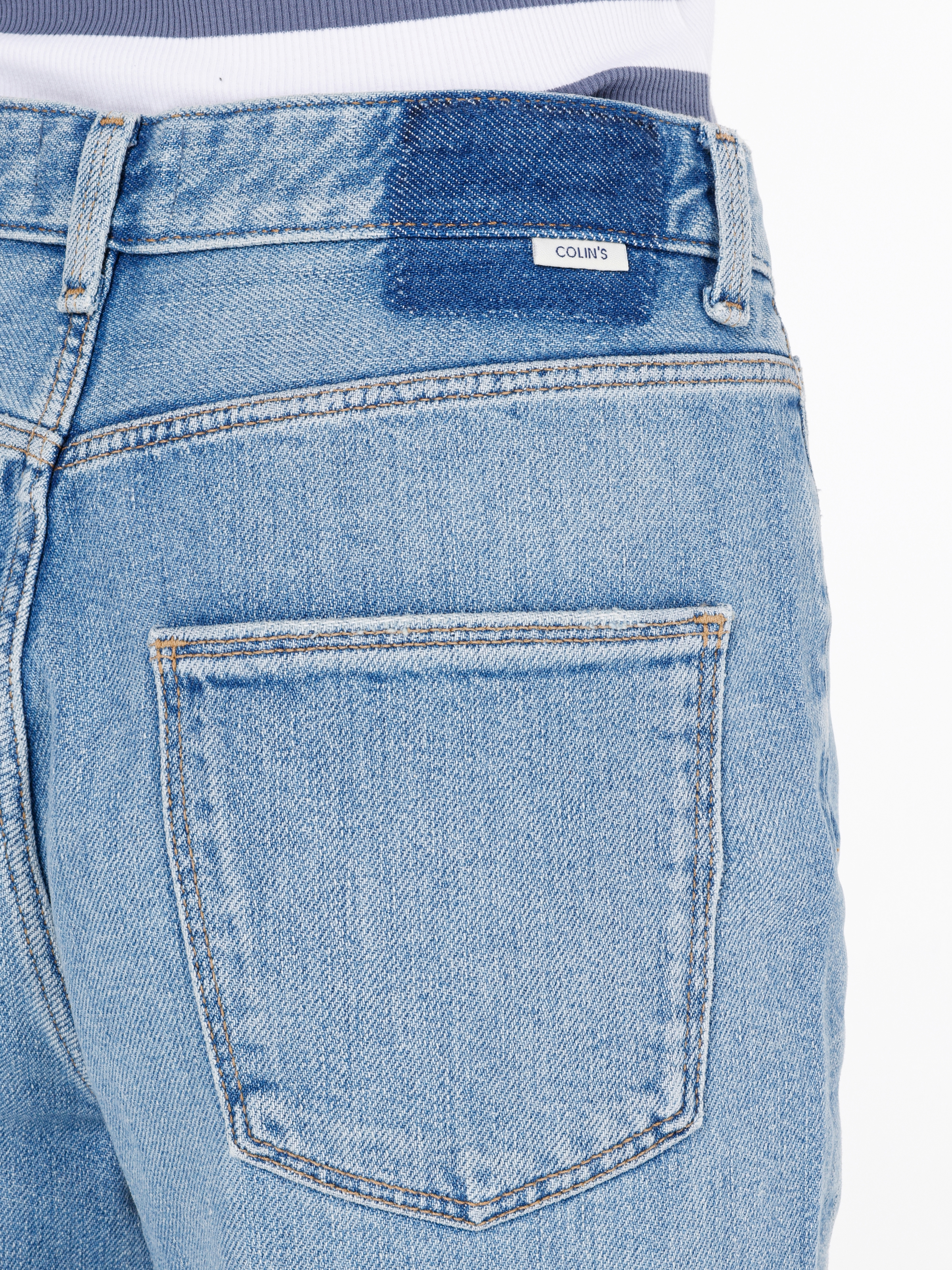 Afișați detalii pentru Pantaloni De Dama Albastru Straight Fit  