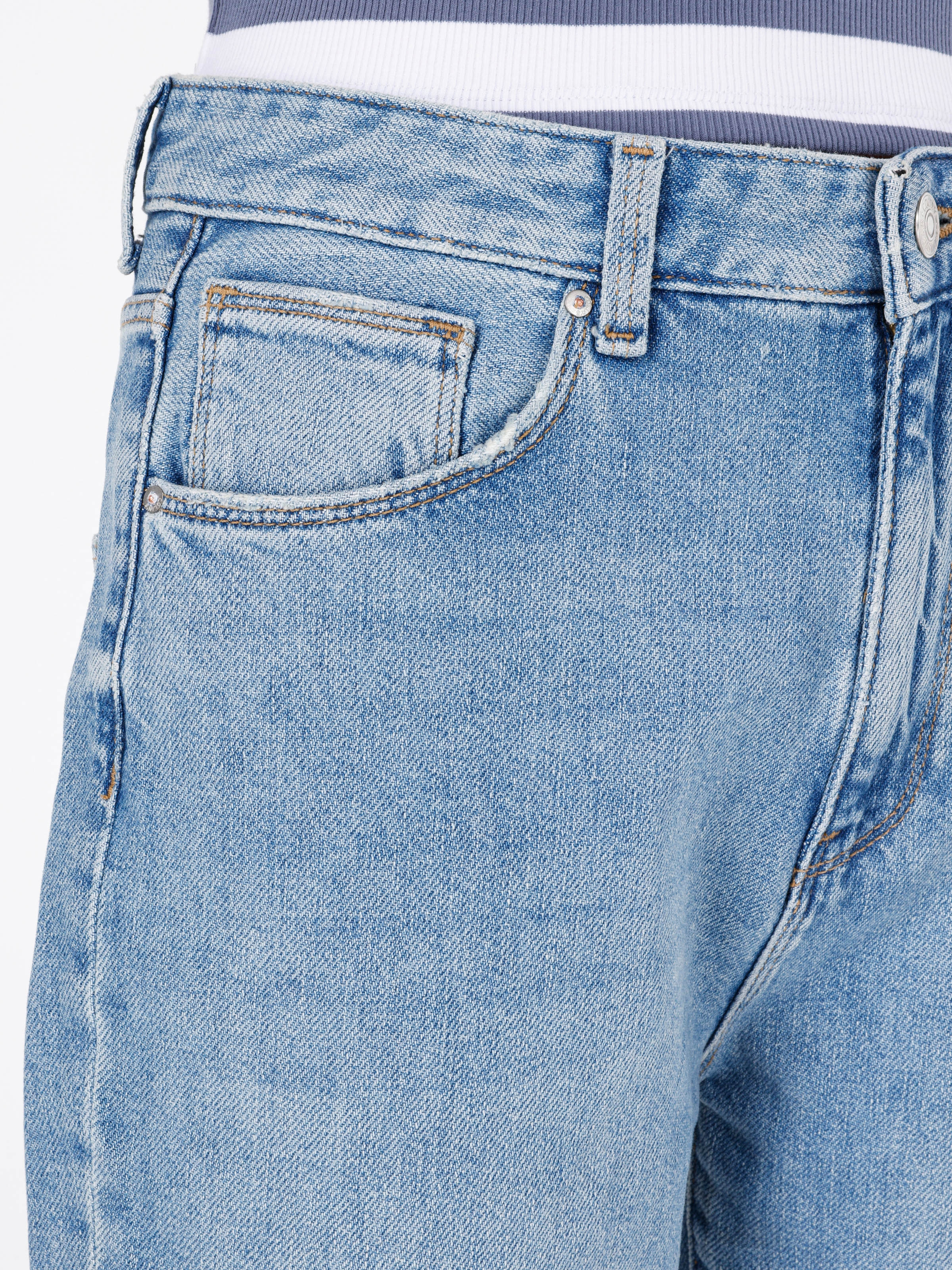 Afișați detalii pentru Pantaloni De Dama Albastru Straight Fit  
