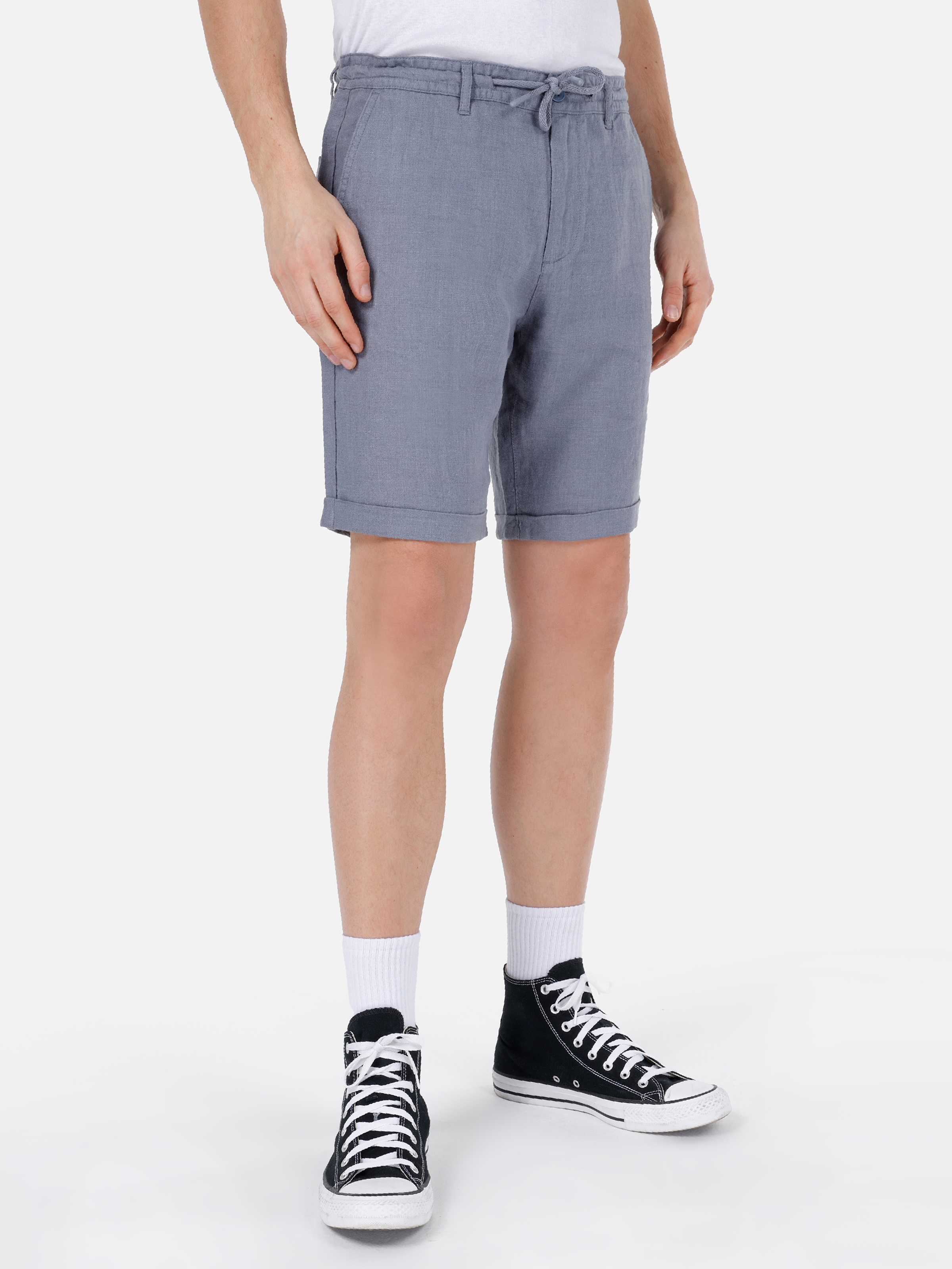 Afișați detalii pentru Short / Pantaloni Scurti De Barbati Albastru Regular Fit  