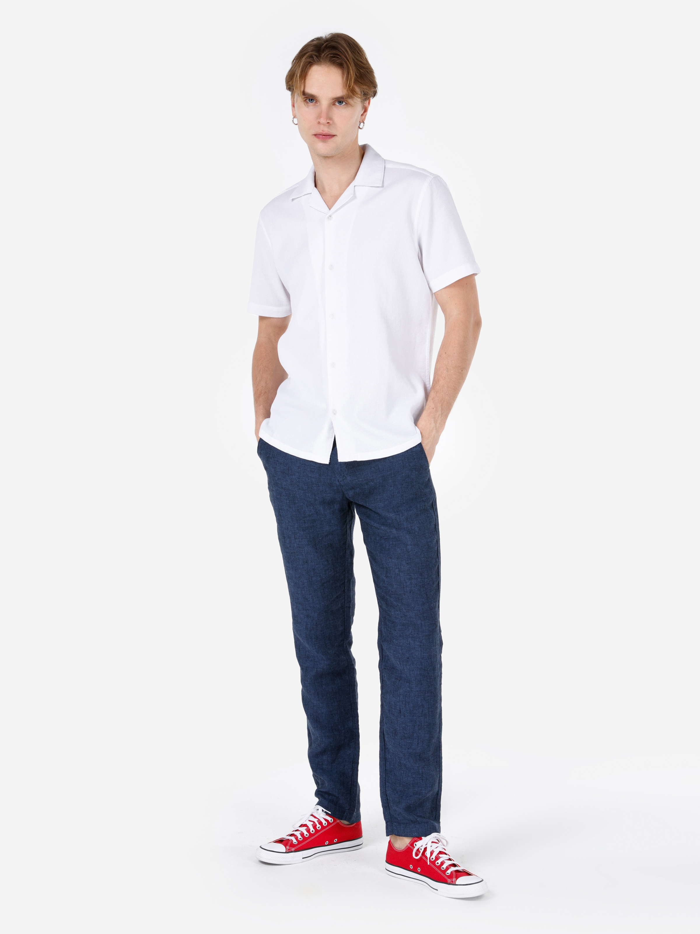 Afișați detalii pentru Pantaloni De Barbati Albastru Marin Regular Fit  CL1068760