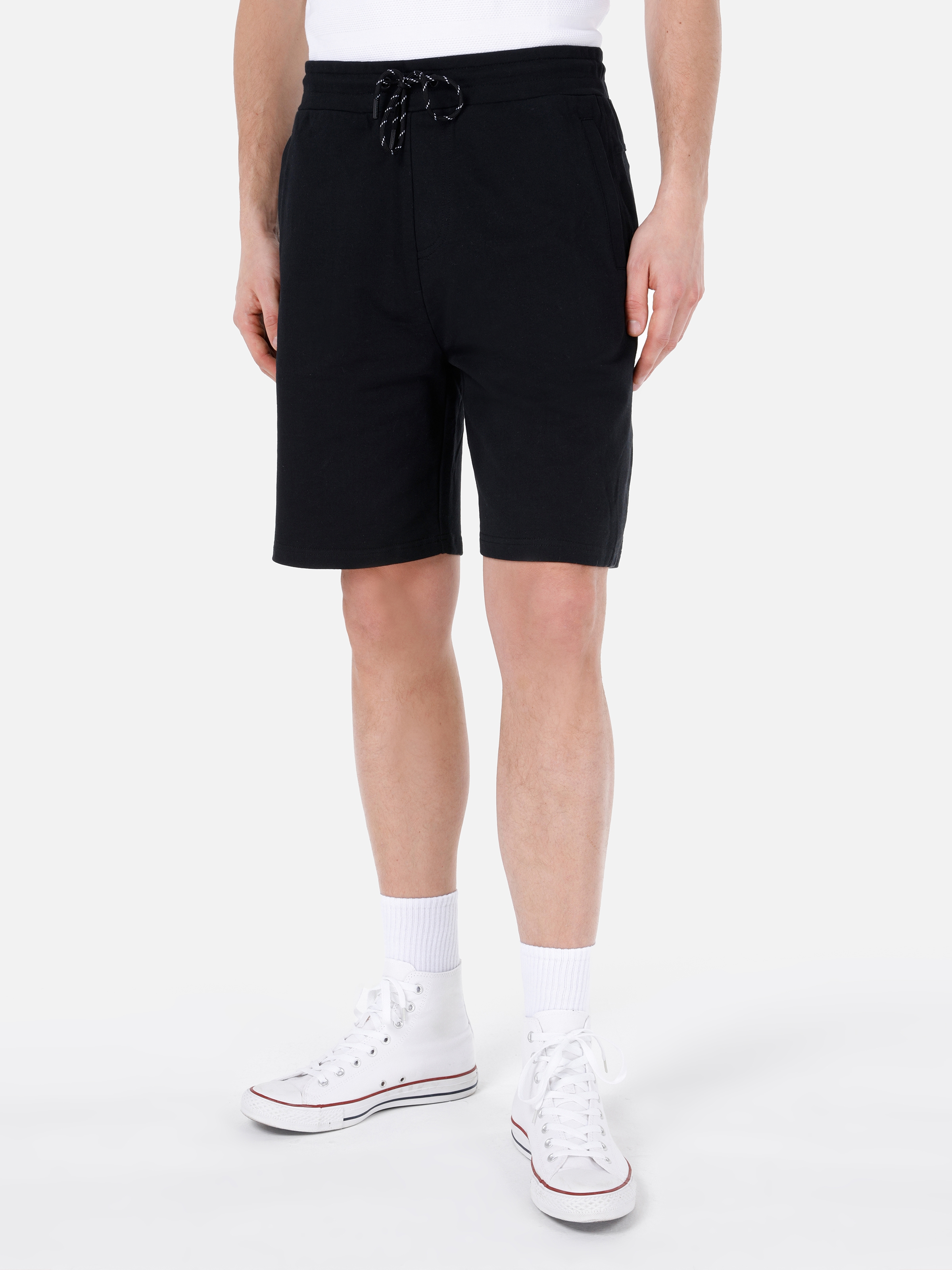 Afișați detalii pentru Short / Pantaloni Scurti De Barbati Negru Regular Fit  