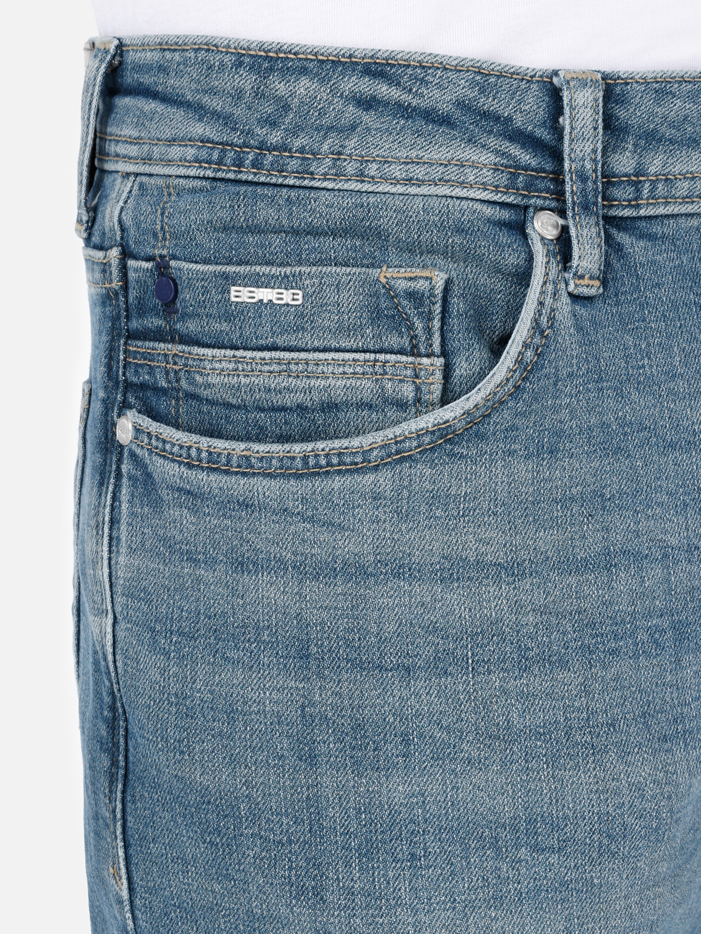 Afișați detalii pentru Pantaloni De Barbati Albastru Regular Fit 067 JACK CL1069518