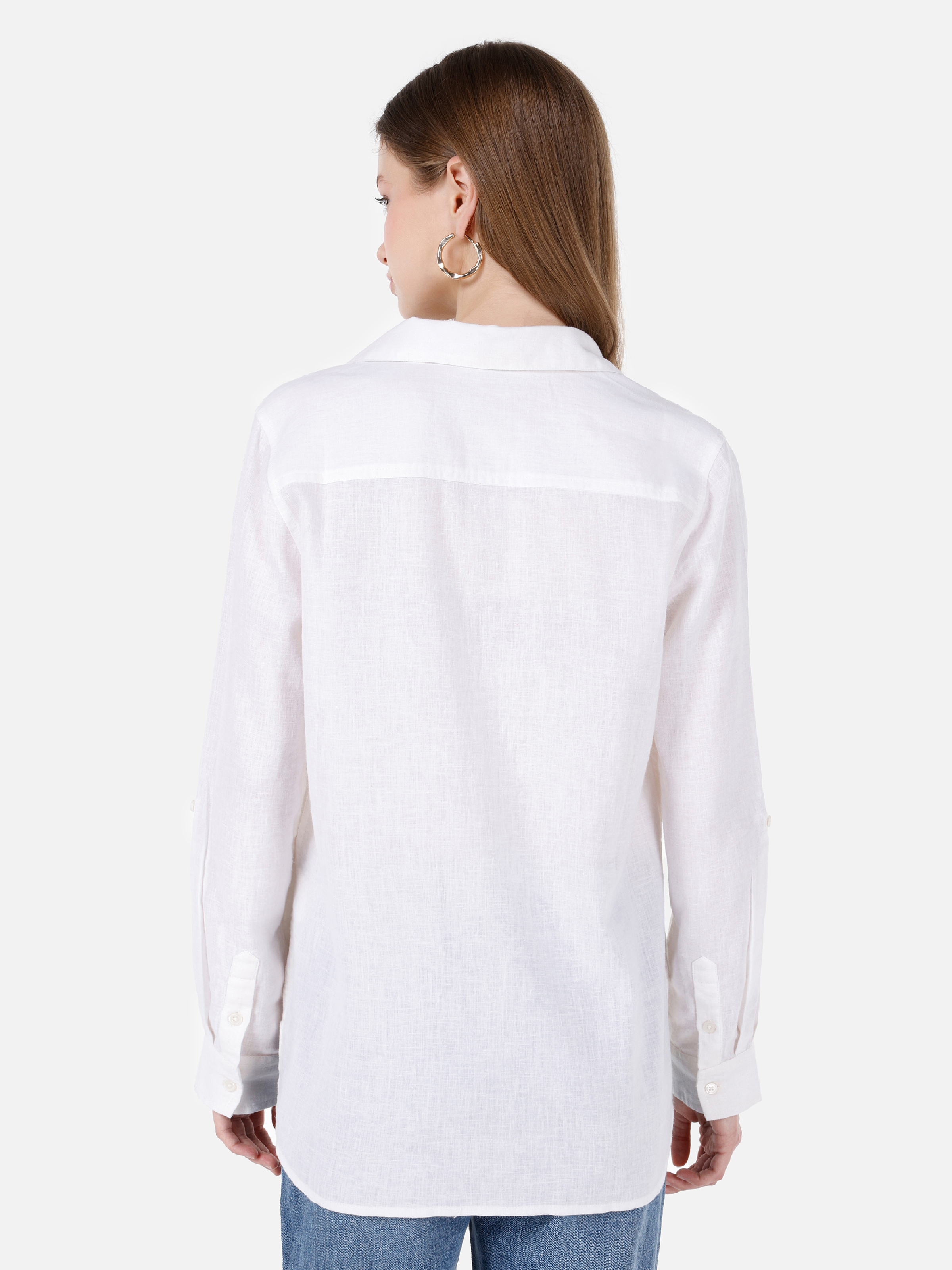Afișați detalii pentru Bluza Cu Maneca Lunga De Dama Alb Regular Fit  