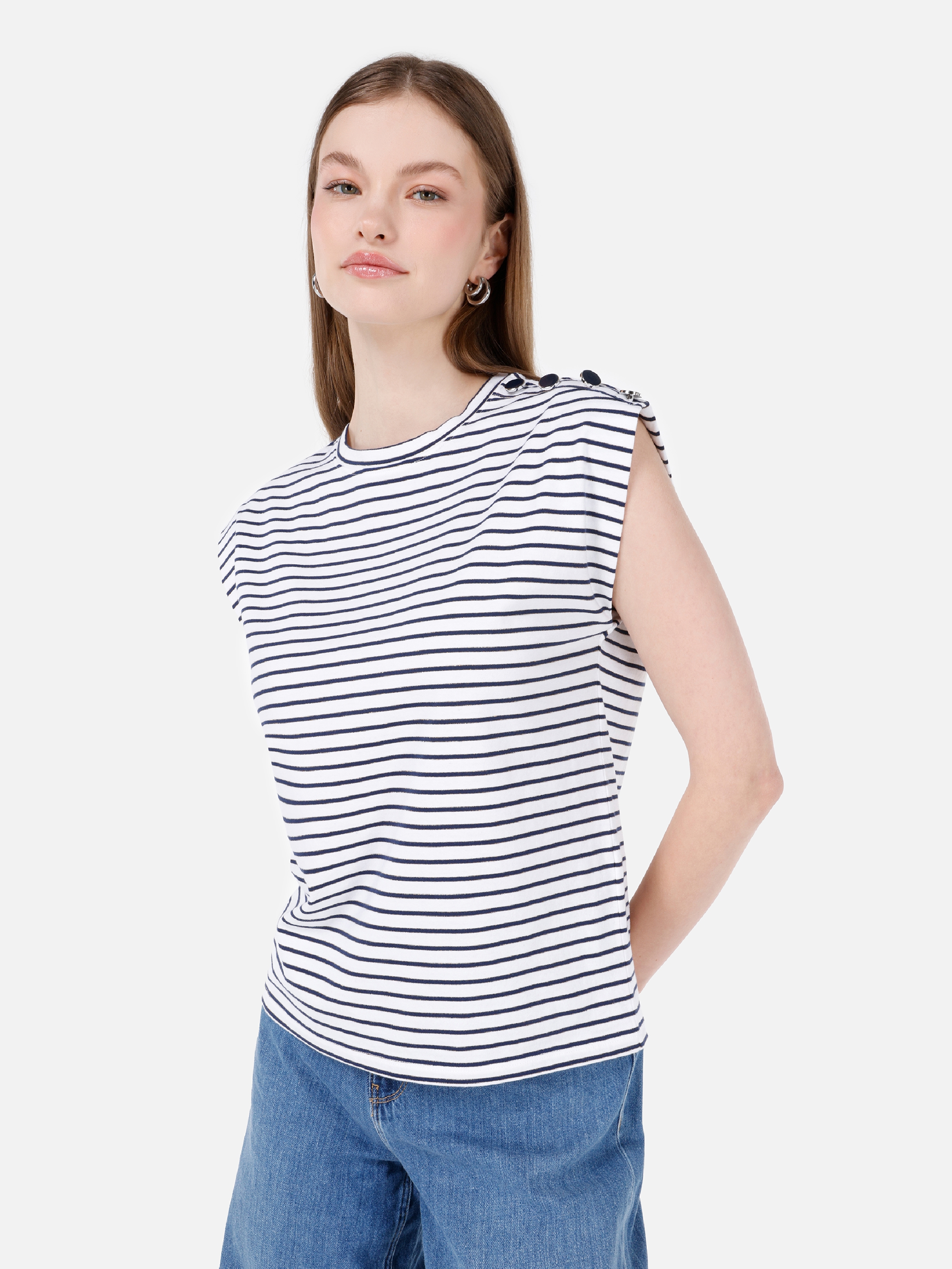 Afișați detalii pentru Tricou Cu Maneca Scurta De Dama Albastru Marin Regular Fit  CL1069119