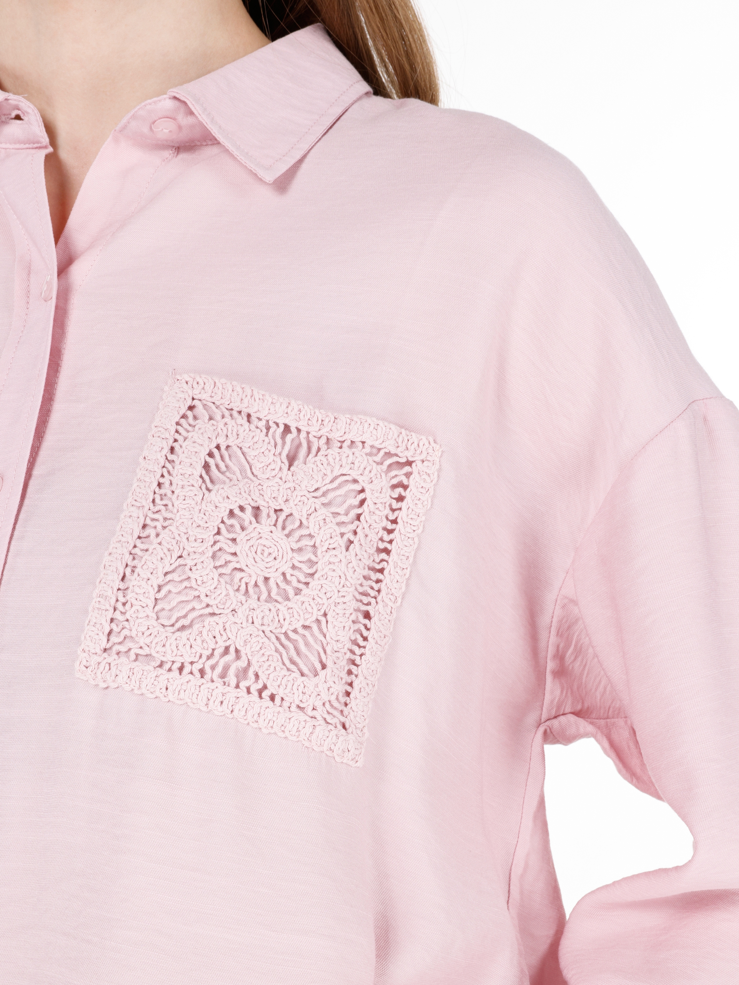 Afișați detalii pentru Camasa Cu Maneca Lunga De Dama Roz Regular Fit 