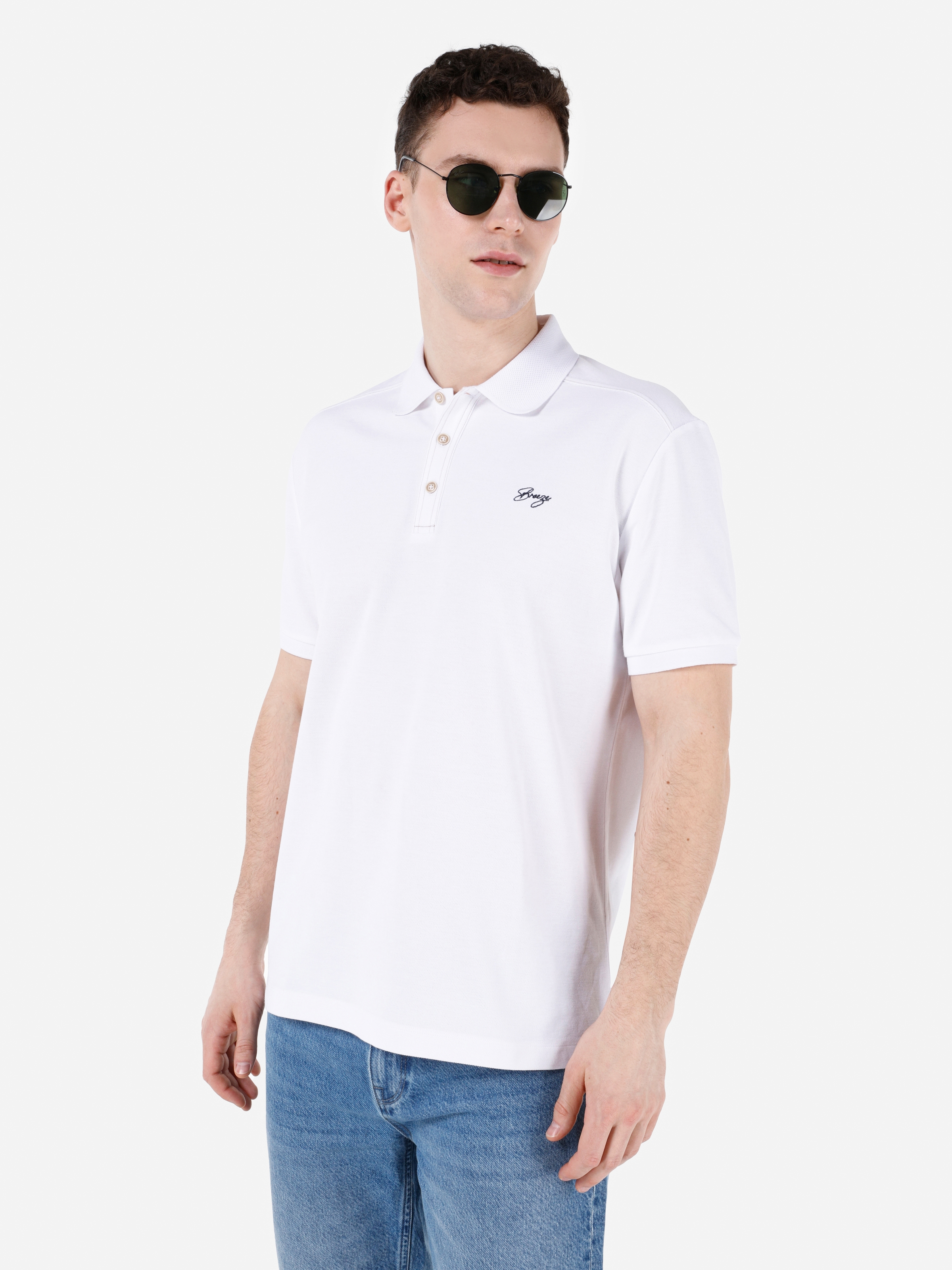 Afișați detalii pentru Tricou Polo Cu Maneca Scurta De Barbati Alb   CL1061776