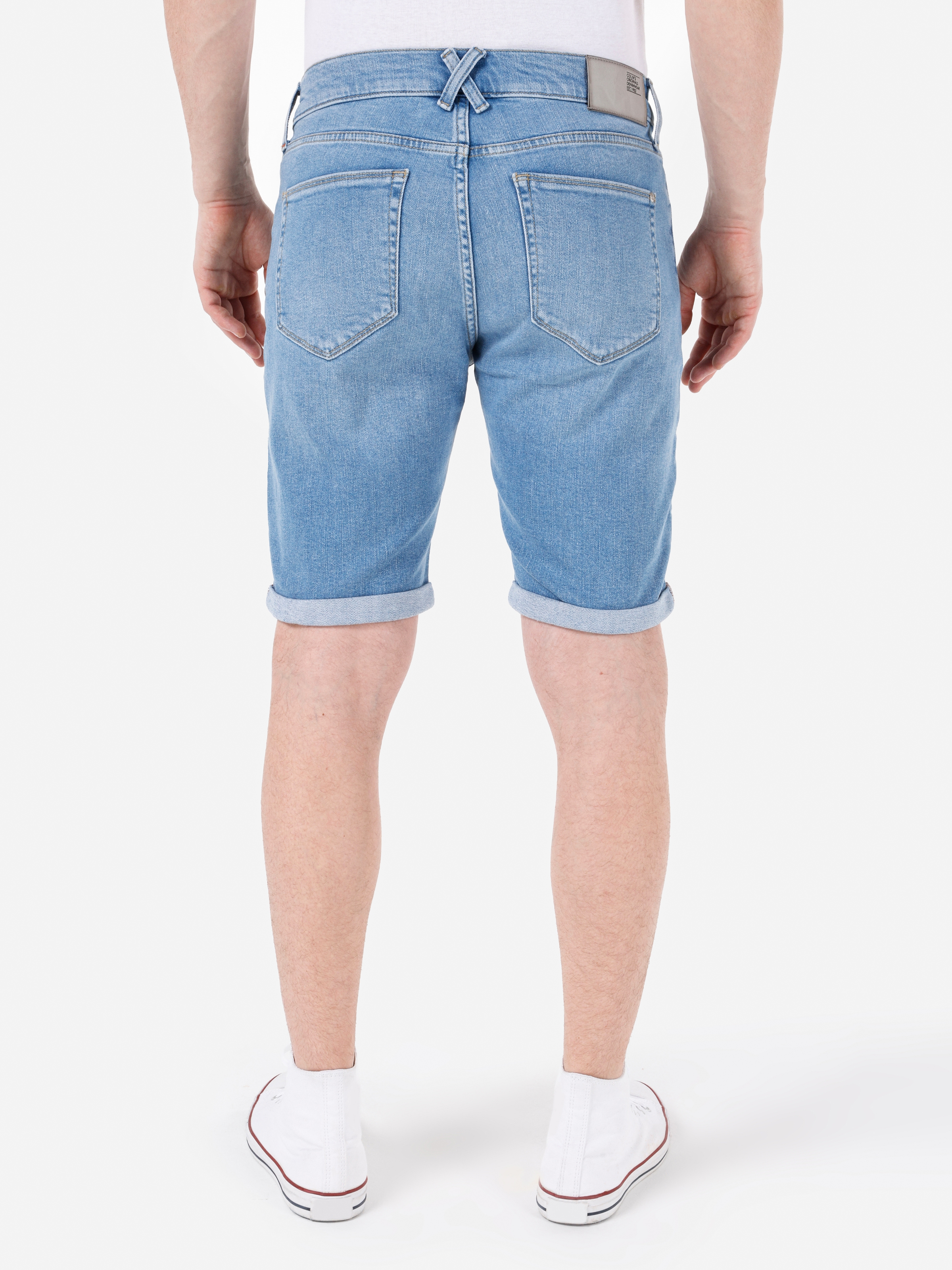 Afișați detalii pentru Short / Pantaloni Scurti De Barbati Albastru Slim Fit 041 DANNY