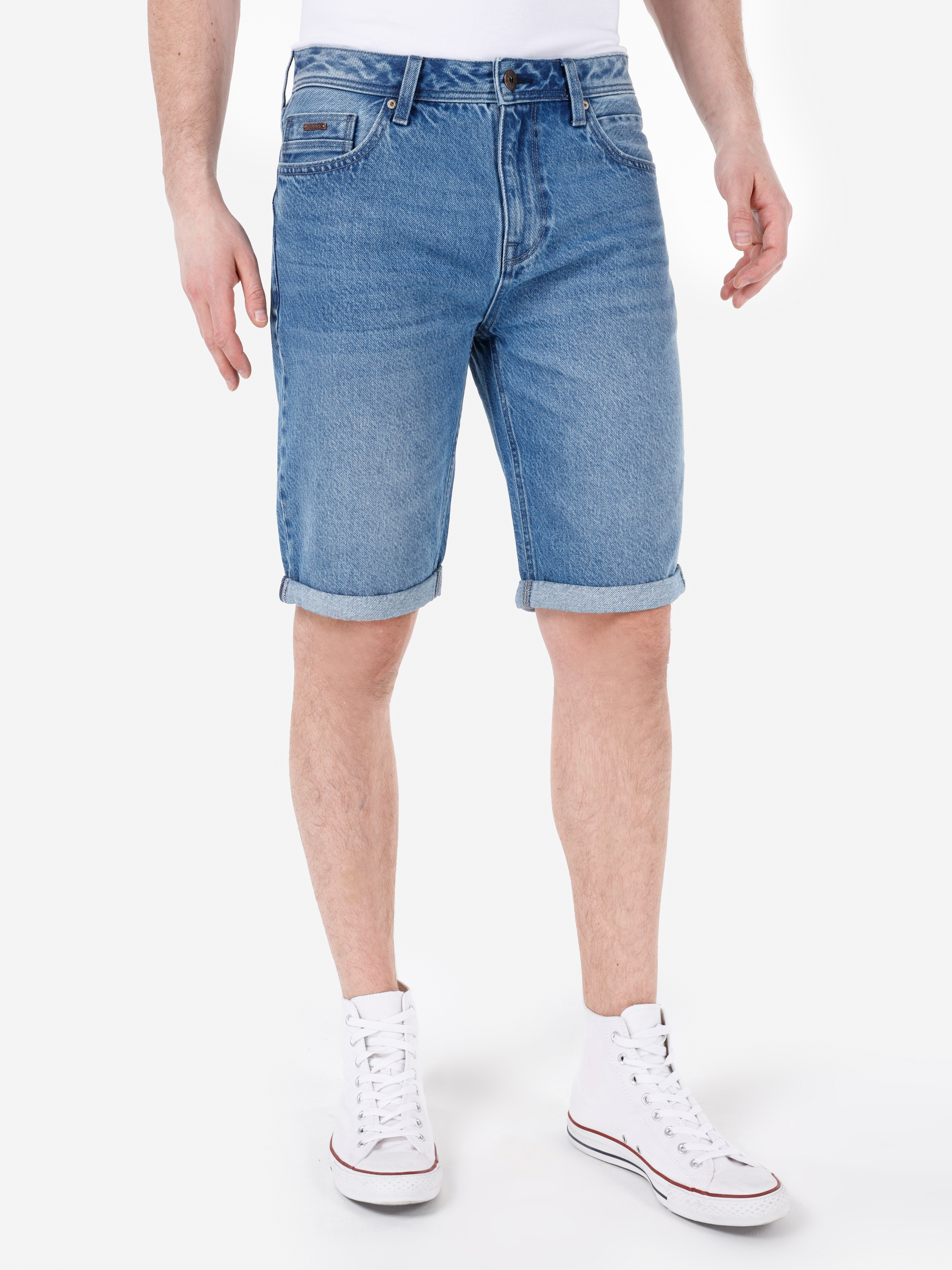 Afișați detalii pentru Short / Pantaloni Scurti De Barbati Albastru Regular Fit 045 DAVID CL1069533