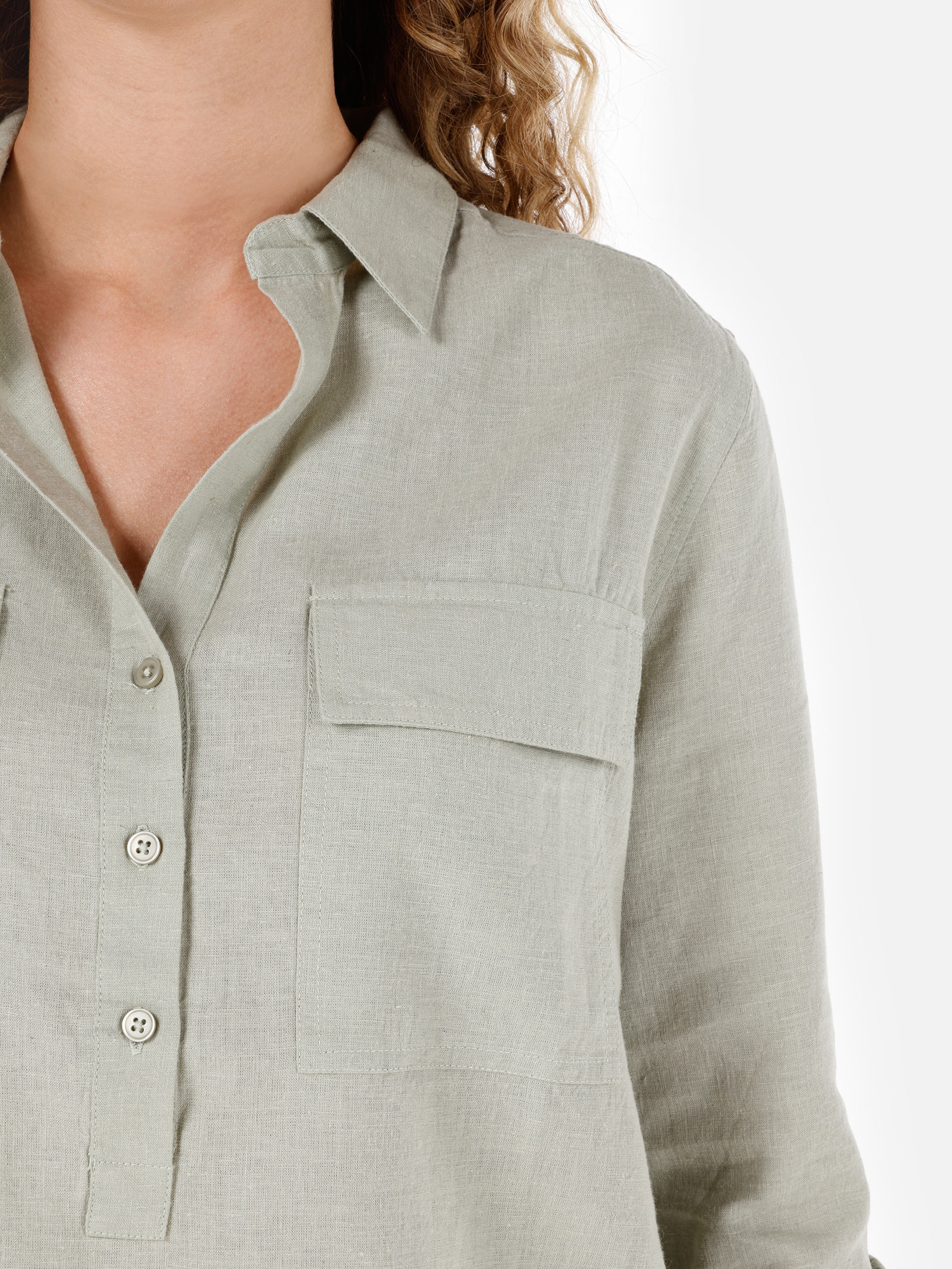 Afișați detalii pentru Bluza Cu Maneca Lunga De Dama Verde Regular Fit 