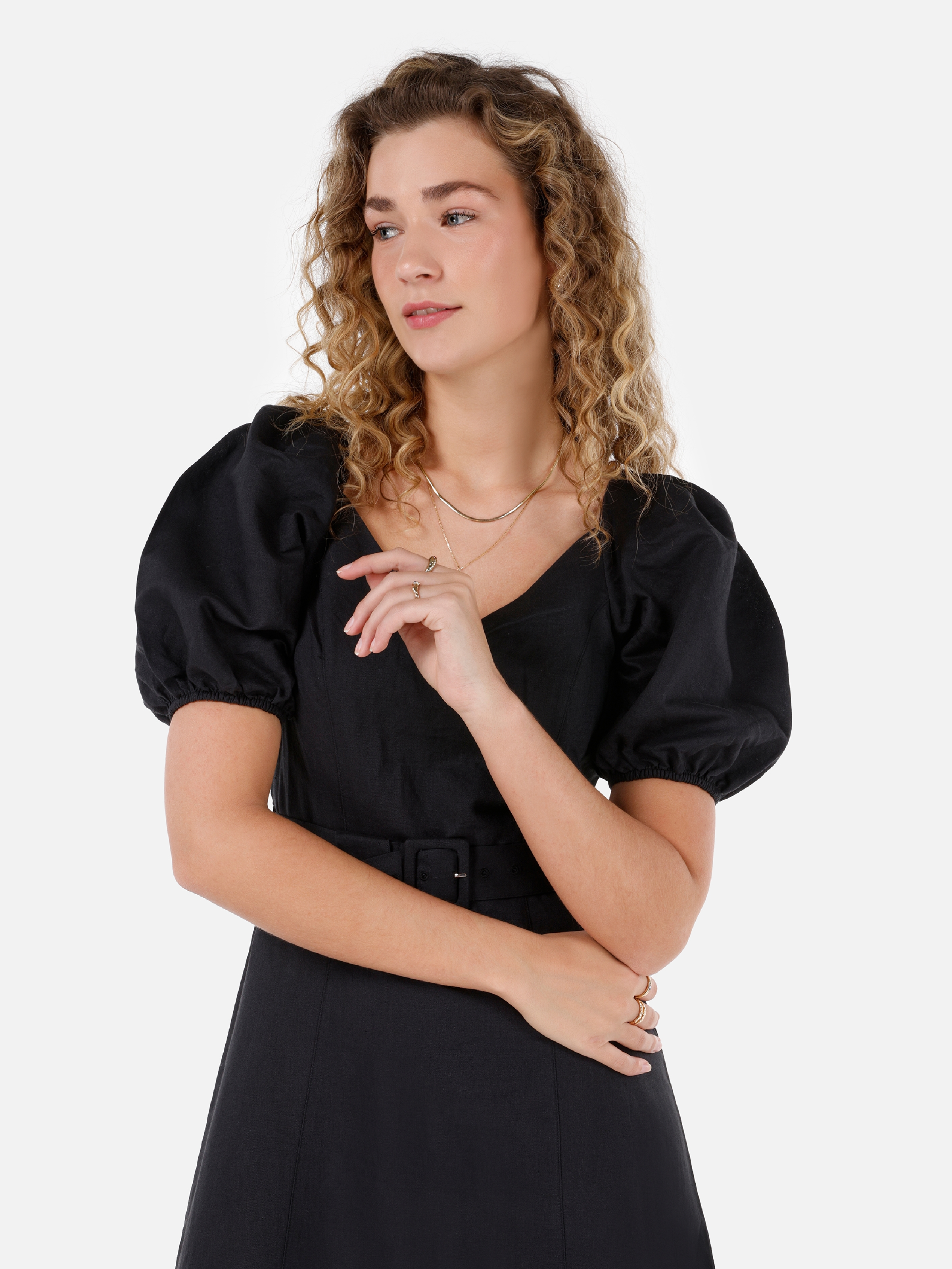 Afișați detalii pentru Rochie De Dama Negru Regular Fit  